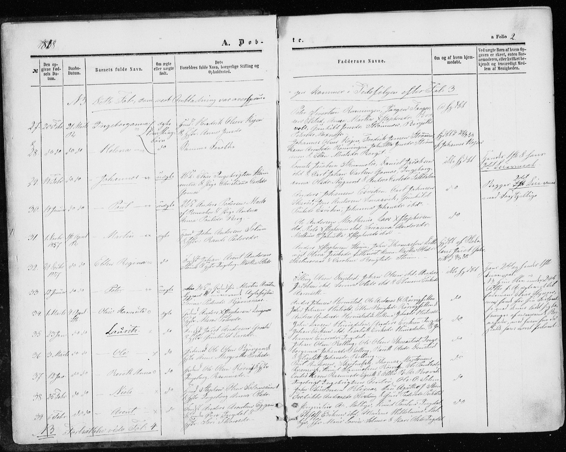 Ministerialprotokoller, klokkerbøker og fødselsregistre - Sør-Trøndelag, SAT/A-1456/646/L0612: Ministerialbok nr. 646A10, 1858-1869, s. 2