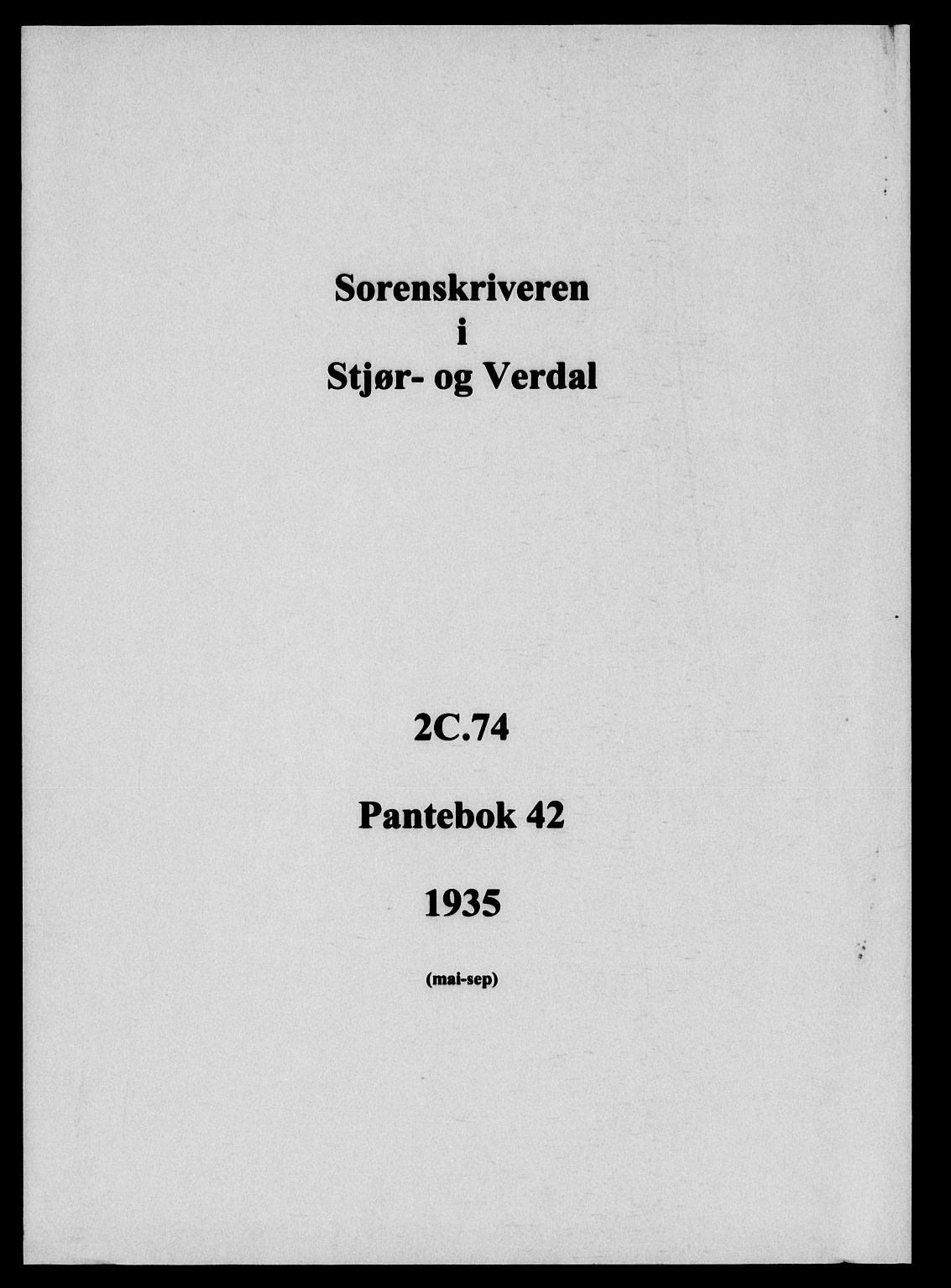 Stjør- og Verdal sorenskriveri, AV/SAT-A-4167/1/2/2C/L0074: Pantebok nr. 42, 1935-1935