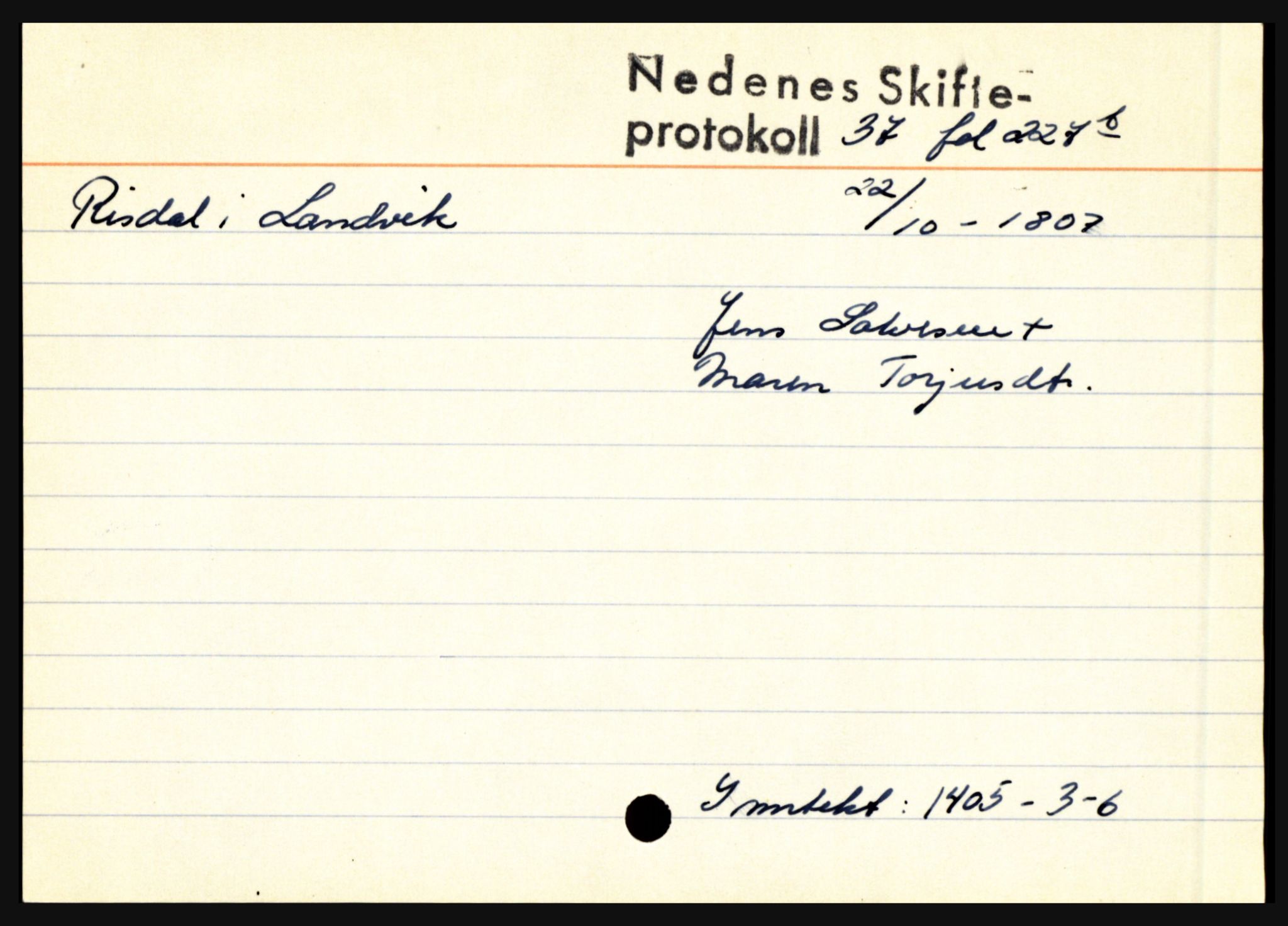 Nedenes sorenskriveri før 1824, AV/SAK-1221-0007/H, s. 23691