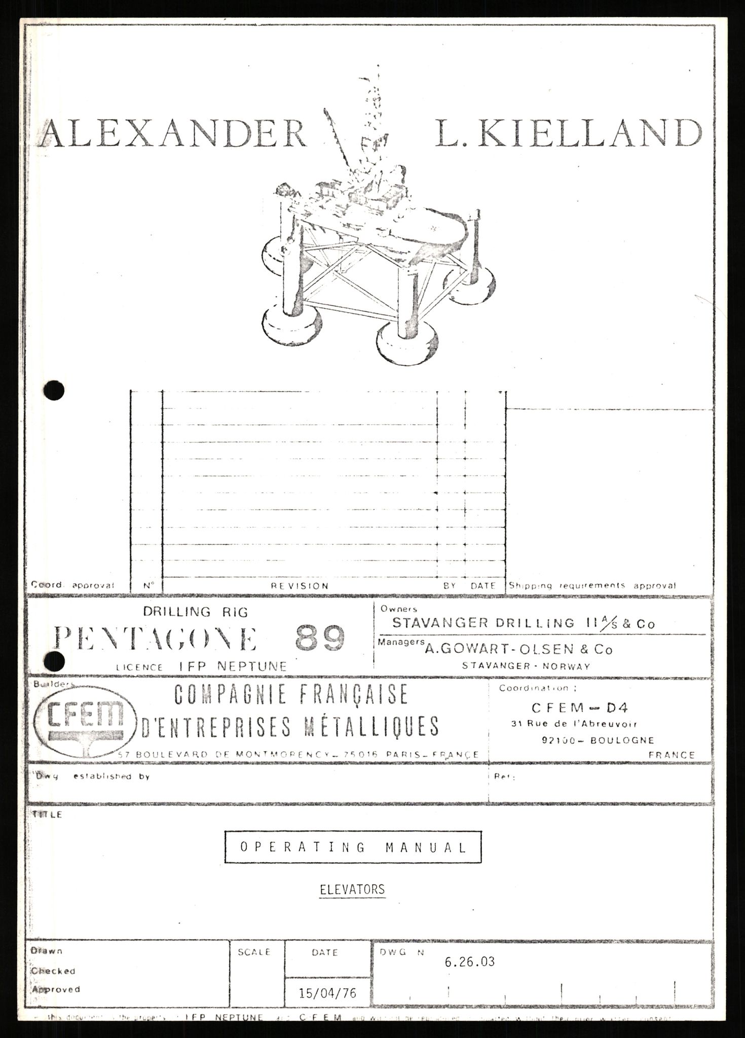 Pa 1503 - Stavanger Drilling AS, SAST/A-101906/2/E/Eb/Ebb/L0005: Alexander L. Kielland plattform - Operation manual, 1976, s. 548