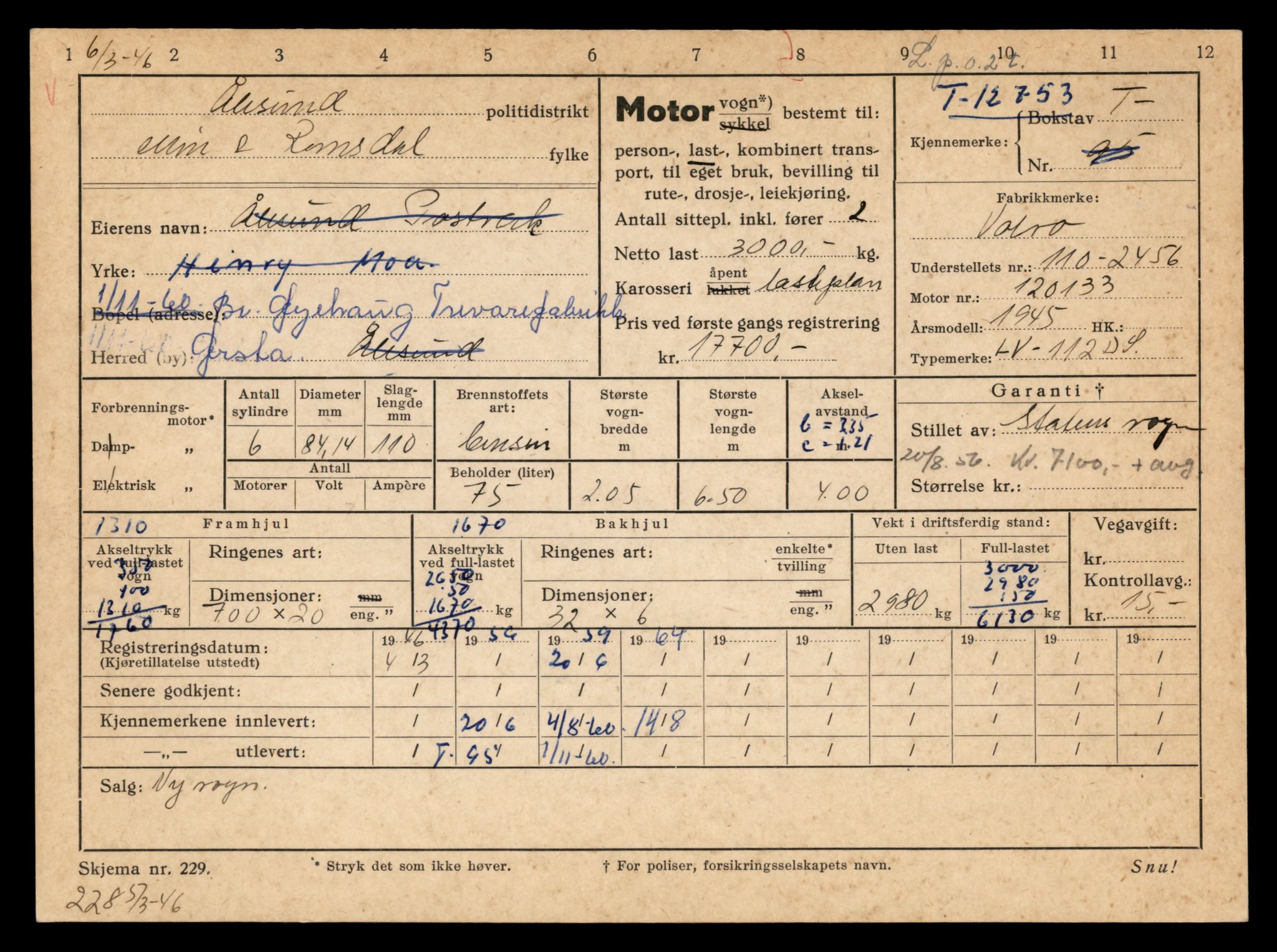 Møre og Romsdal vegkontor - Ålesund trafikkstasjon, AV/SAT-A-4099/F/Fe/L0035: Registreringskort for kjøretøy T 12653 - T 12829, 1927-1998, s. 1941