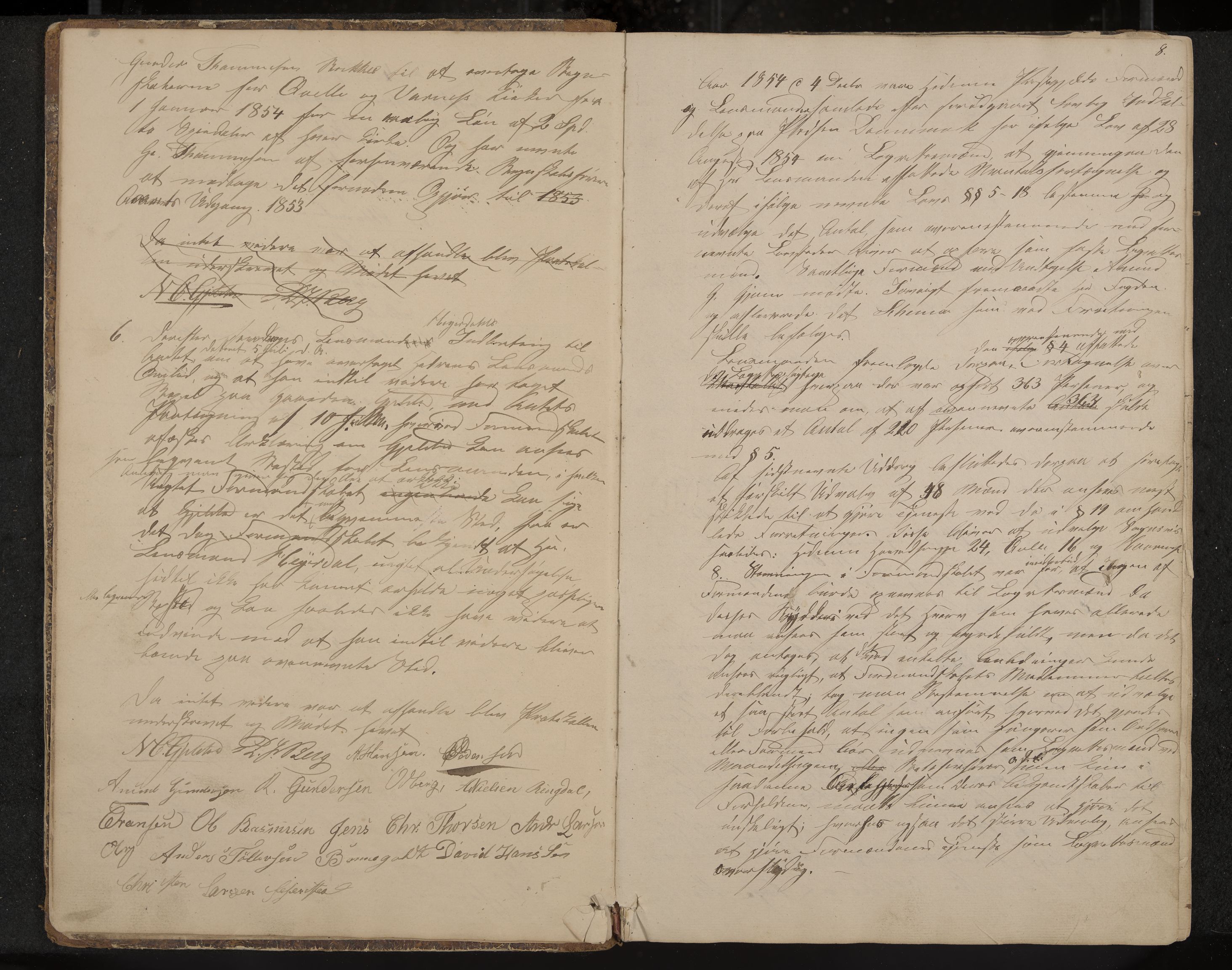 Hedrum formannskap og sentraladministrasjon, IKAK/0727021/A/Aa/L0002: Møtebok, 1853-1867, s. 8