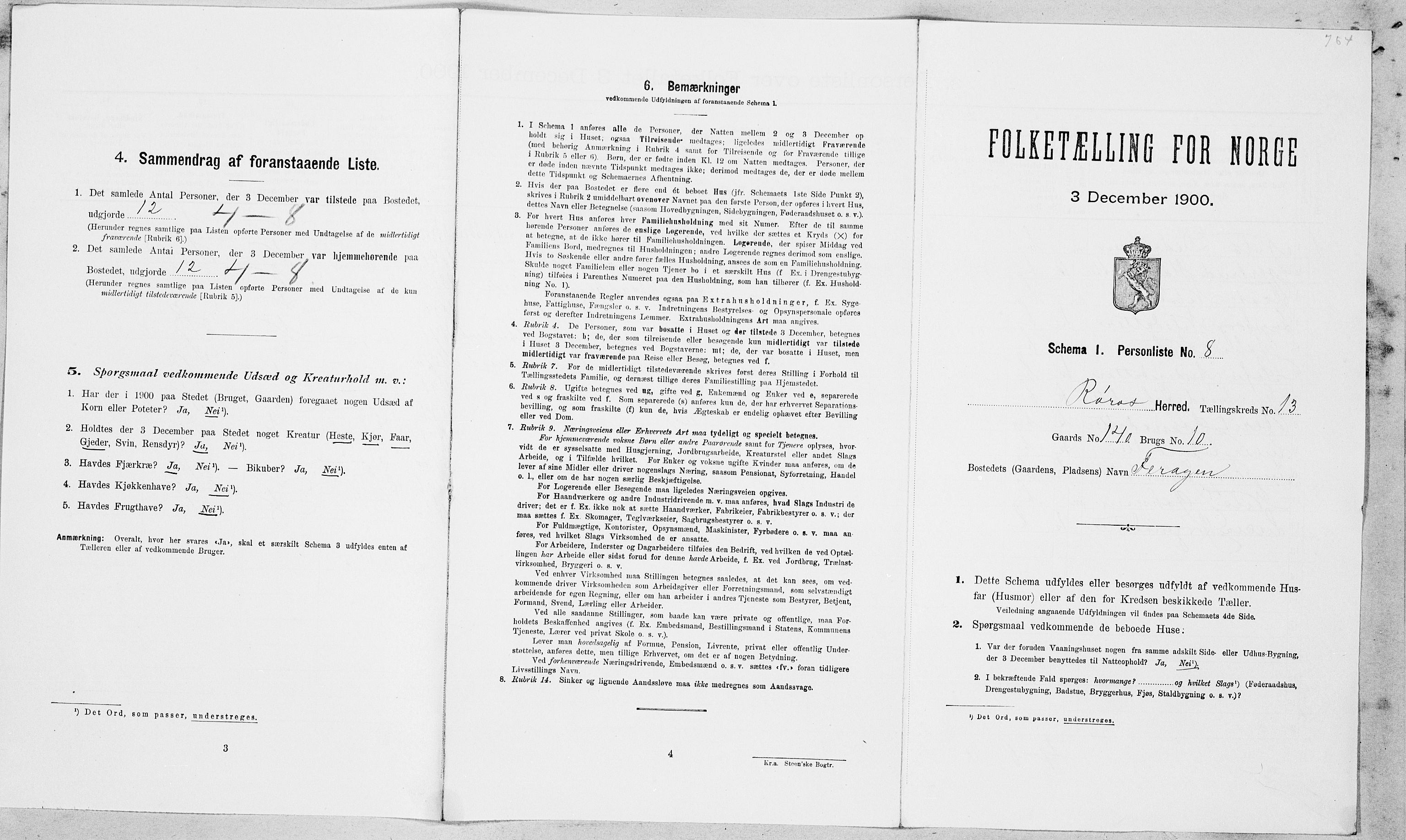 SAT, Folketelling 1900 for 1640 Røros herred, 1900, s. 1400