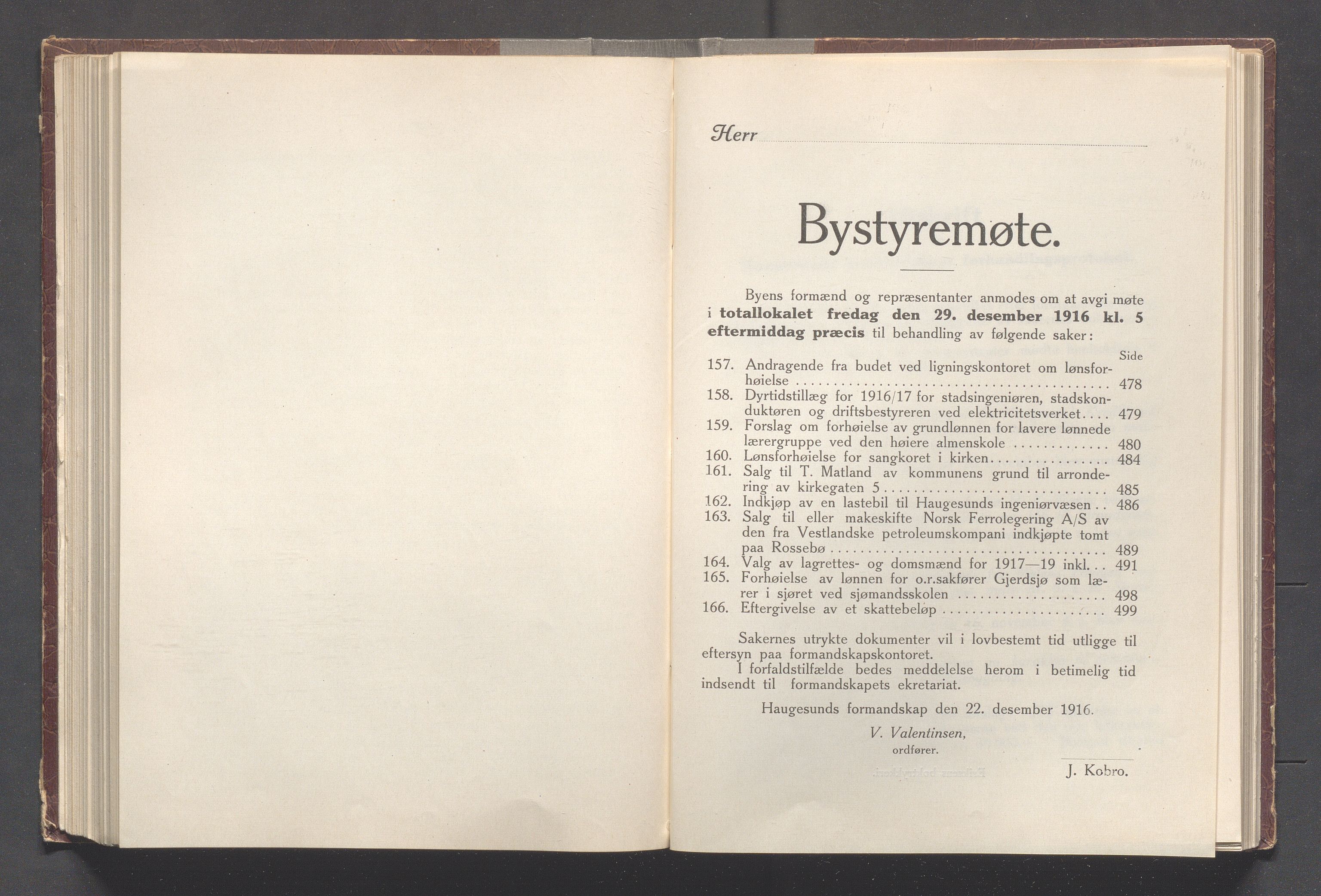 Haugesund kommune - Formannskapet og Bystyret, IKAR/A-740/A/Abb/L0002: Bystyreforhandlinger, 1908-1917, s. 903