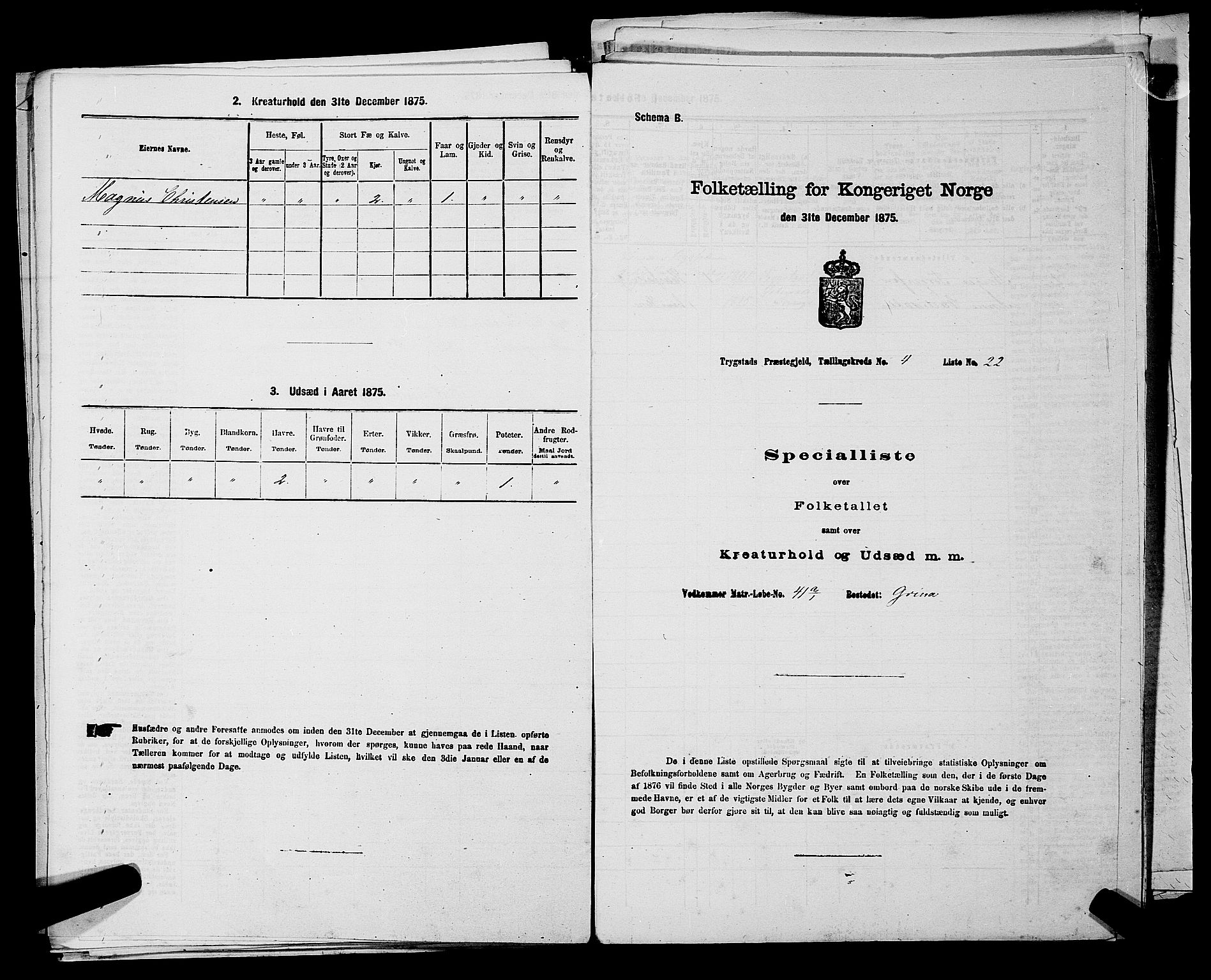 RA, Folketelling 1875 for 0122P Trøgstad prestegjeld, 1875, s. 415