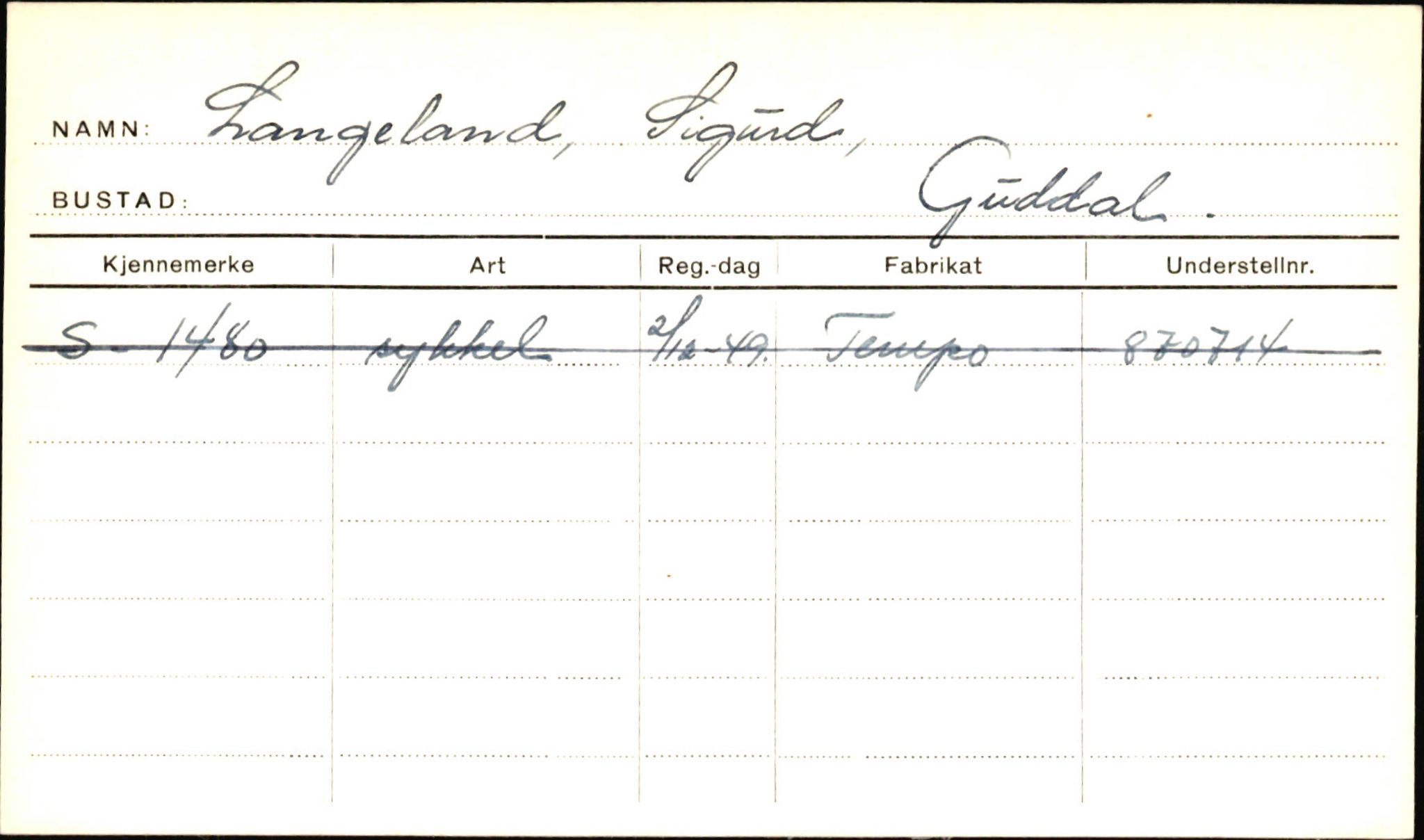 Statens vegvesen, Sogn og Fjordane vegkontor, AV/SAB-A-5301/4/F/L0001B: Eigarregister Fjordane til 1.6.1961, 1930-1961, s. 427