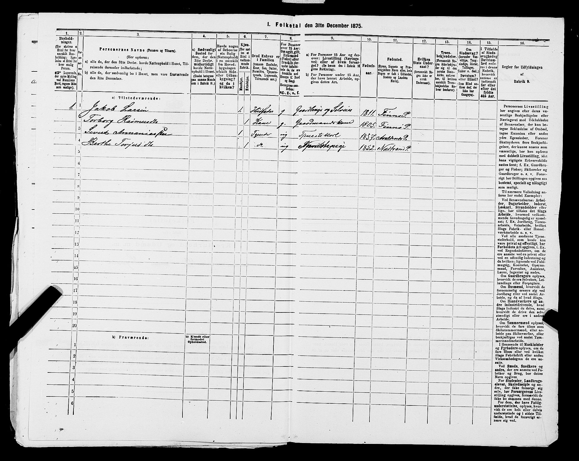 SAST, Folketelling 1875 for 1126P Hetland prestegjeld, 1875, s. 1790