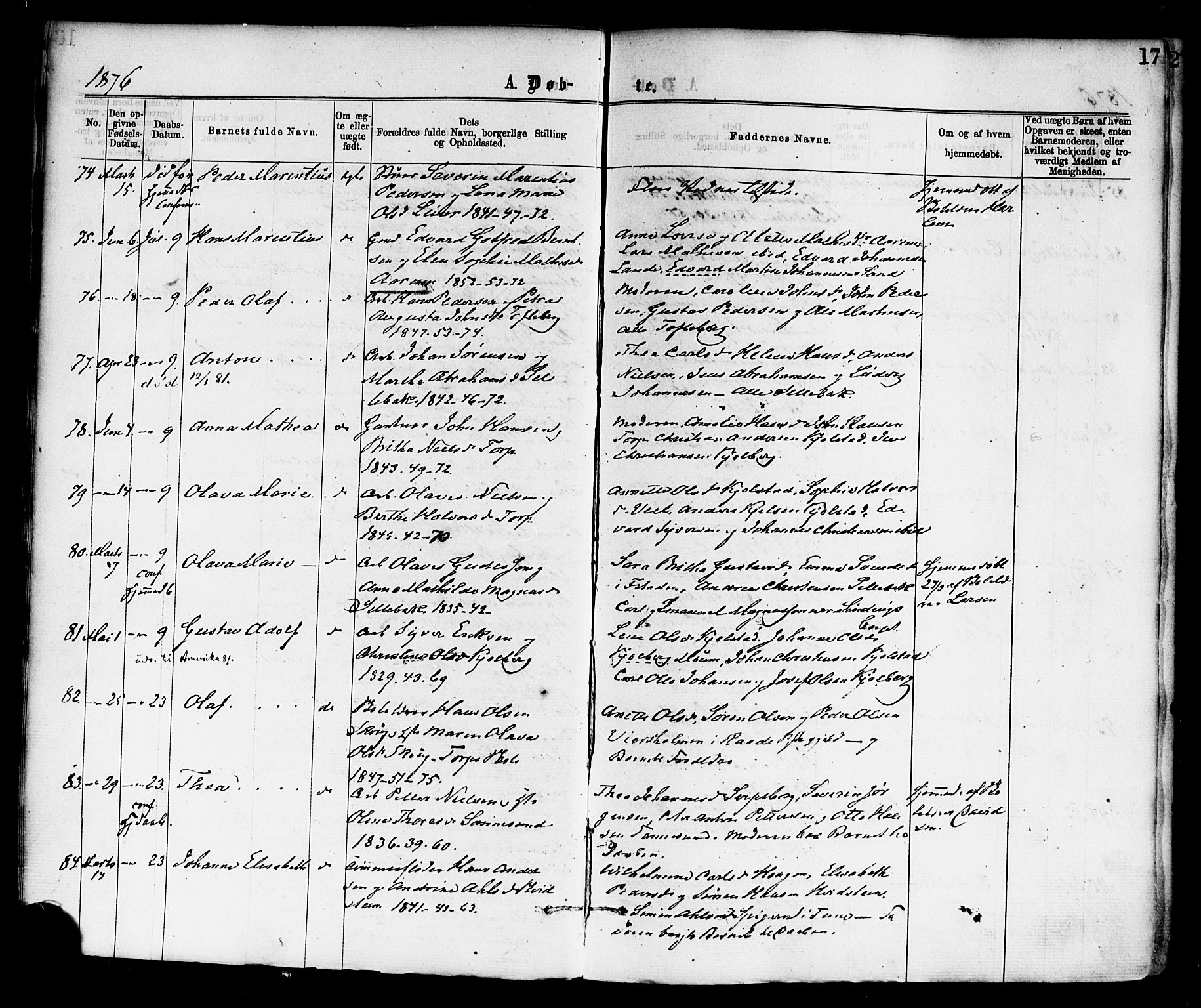 Borge prestekontor Kirkebøker, AV/SAO-A-10903/F/Fa/L0007: Ministerialbok nr. I 7, 1875-1886, s. 17