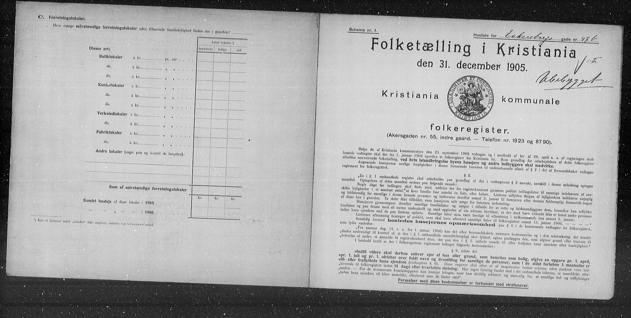 OBA, Kommunal folketelling 31.12.1905 for Kristiania kjøpstad, 1905, s. 9758