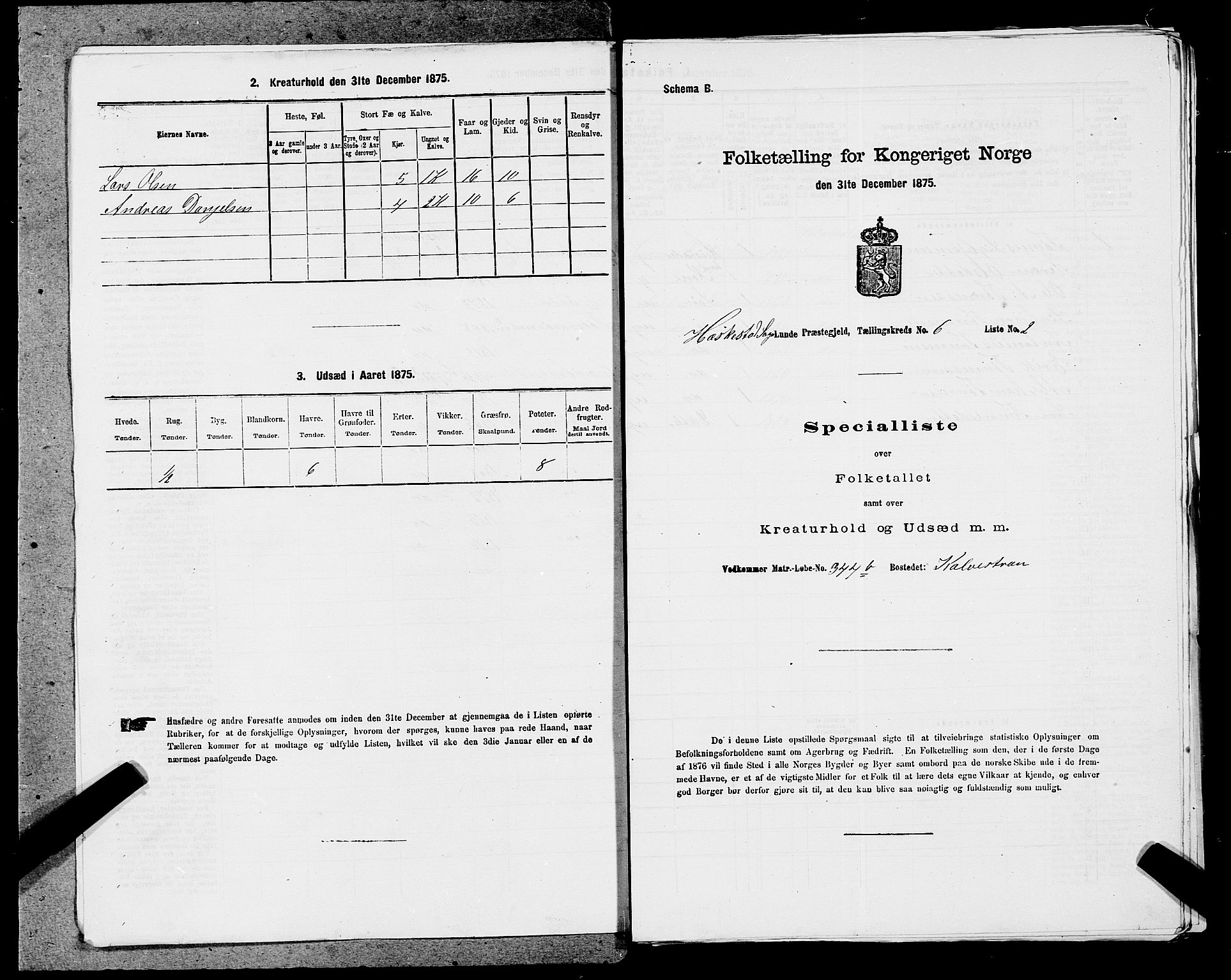 SAST, Folketelling 1875 for 1112P Lund prestegjeld, 1875, s. 903