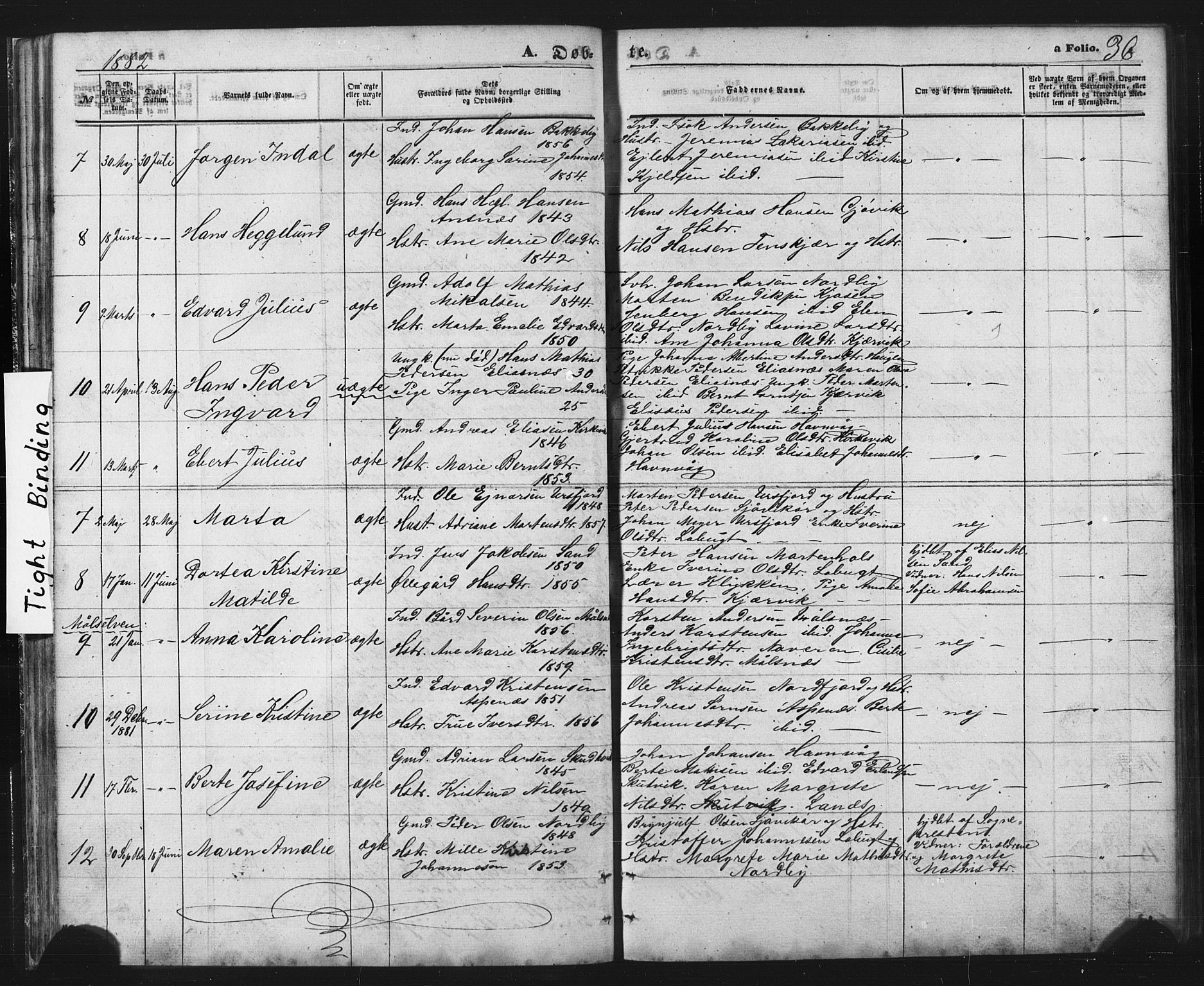 Balsfjord sokneprestembete, AV/SATØ-S-1303/G/Ga/L0002klokker: Klokkerbok nr. 2, 1870-1886, s. 36