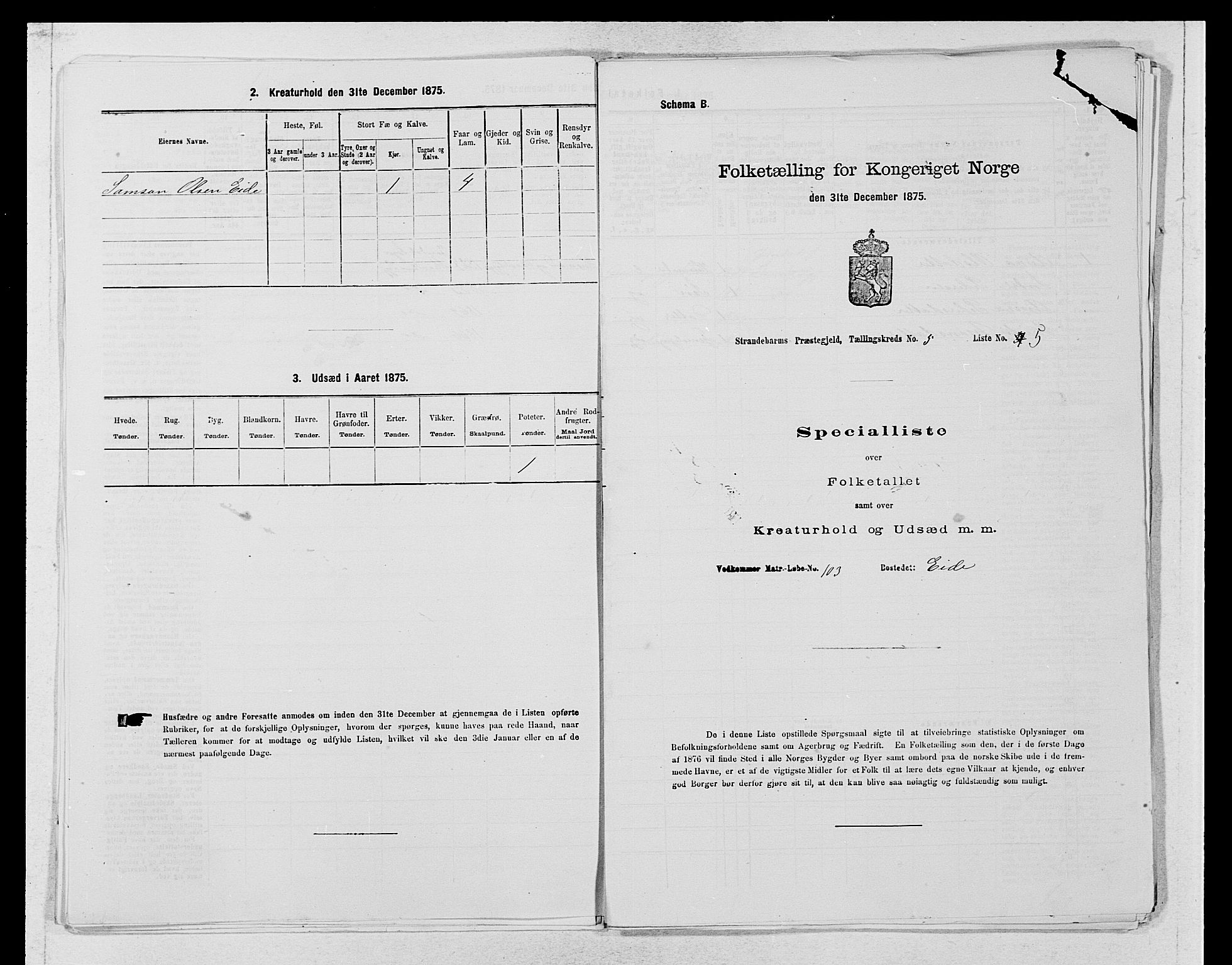 SAB, Folketelling 1875 for 1226P Strandebarm prestegjeld, 1875, s. 760