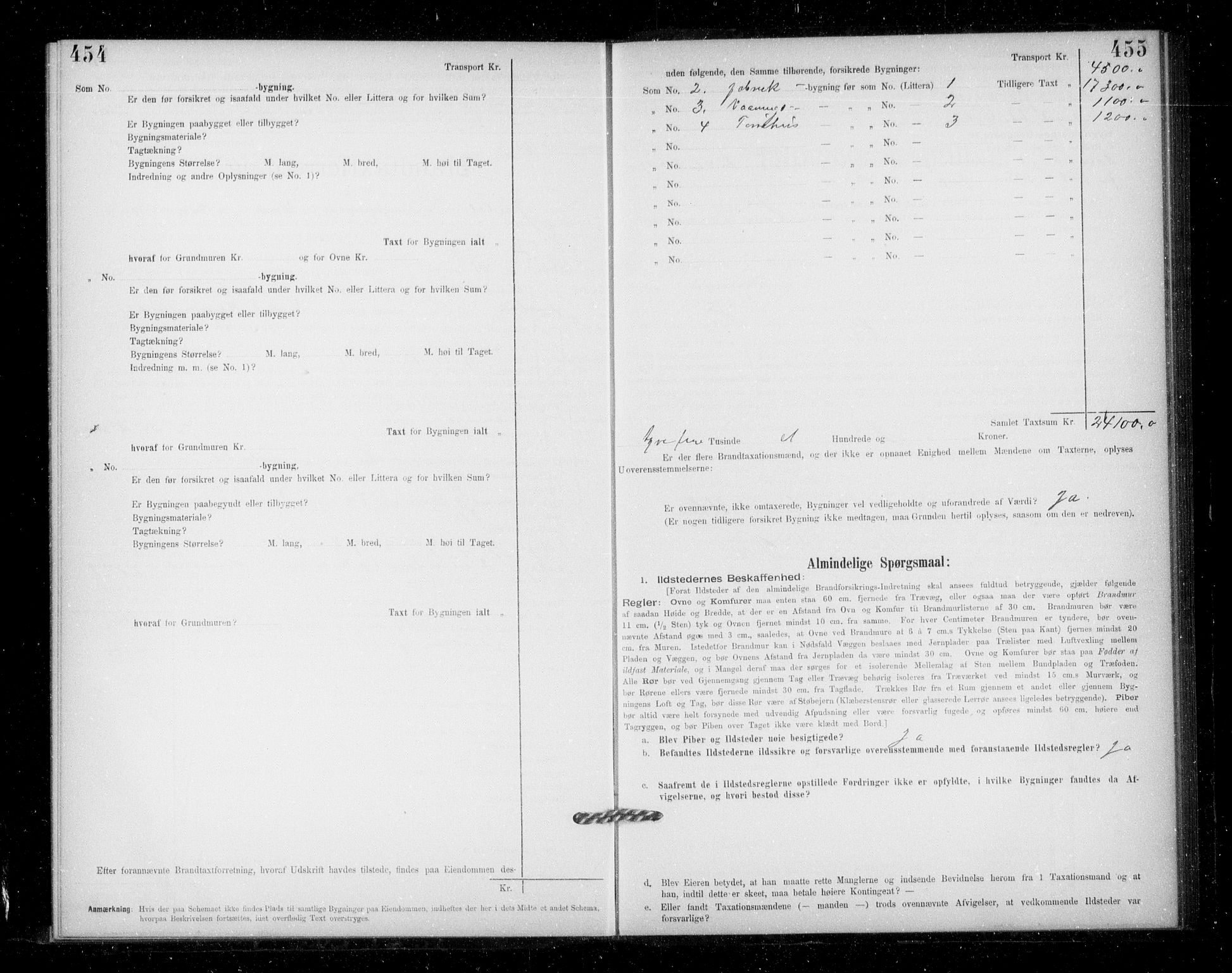 Lensmannen i Jondal, SAB/A-33101/0012/L0005: Branntakstprotokoll, skjematakst, 1894-1951, s. 454-455