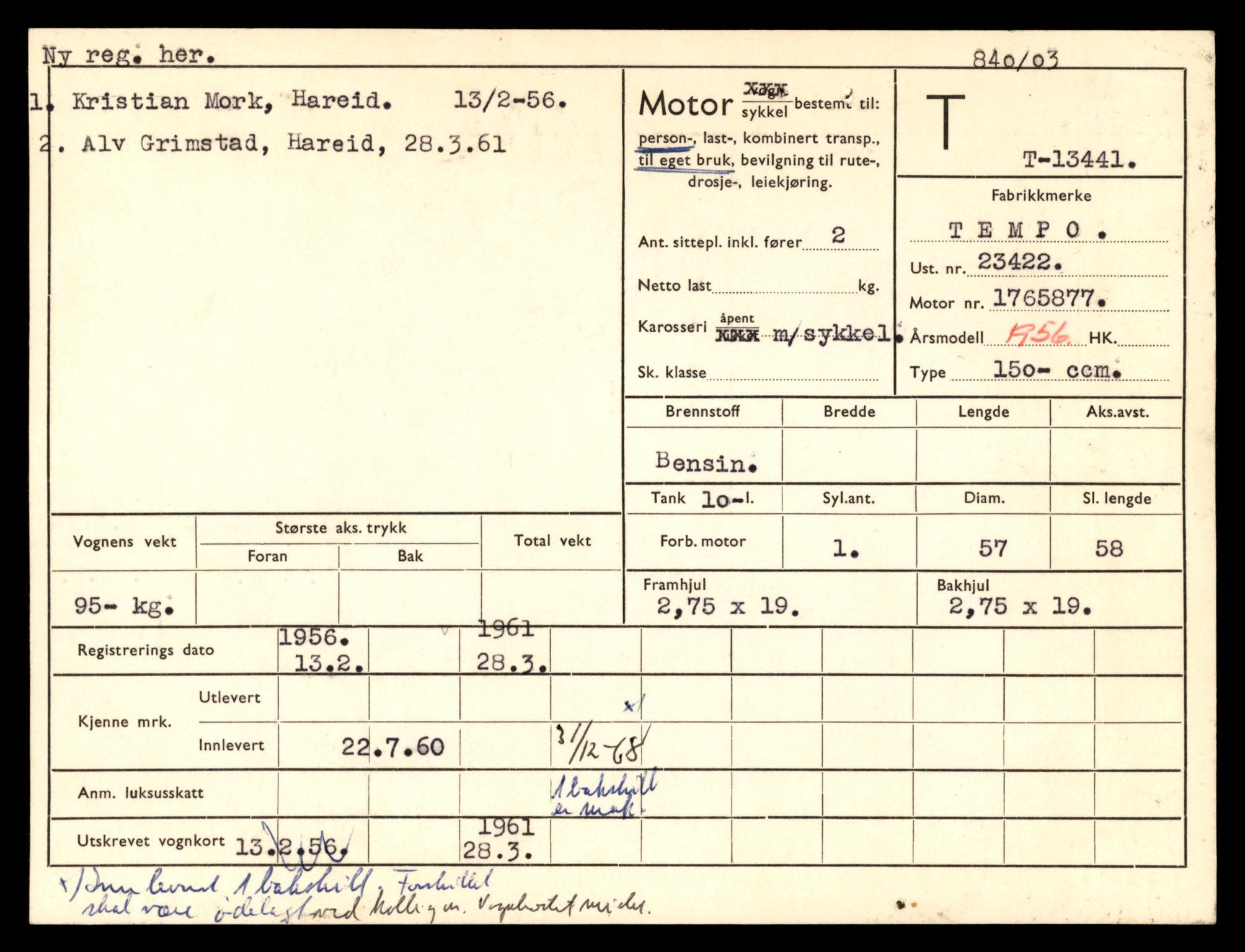 Møre og Romsdal vegkontor - Ålesund trafikkstasjon, AV/SAT-A-4099/F/Fe/L0039: Registreringskort for kjøretøy T 13361 - T 13530, 1927-1998, s. 1349