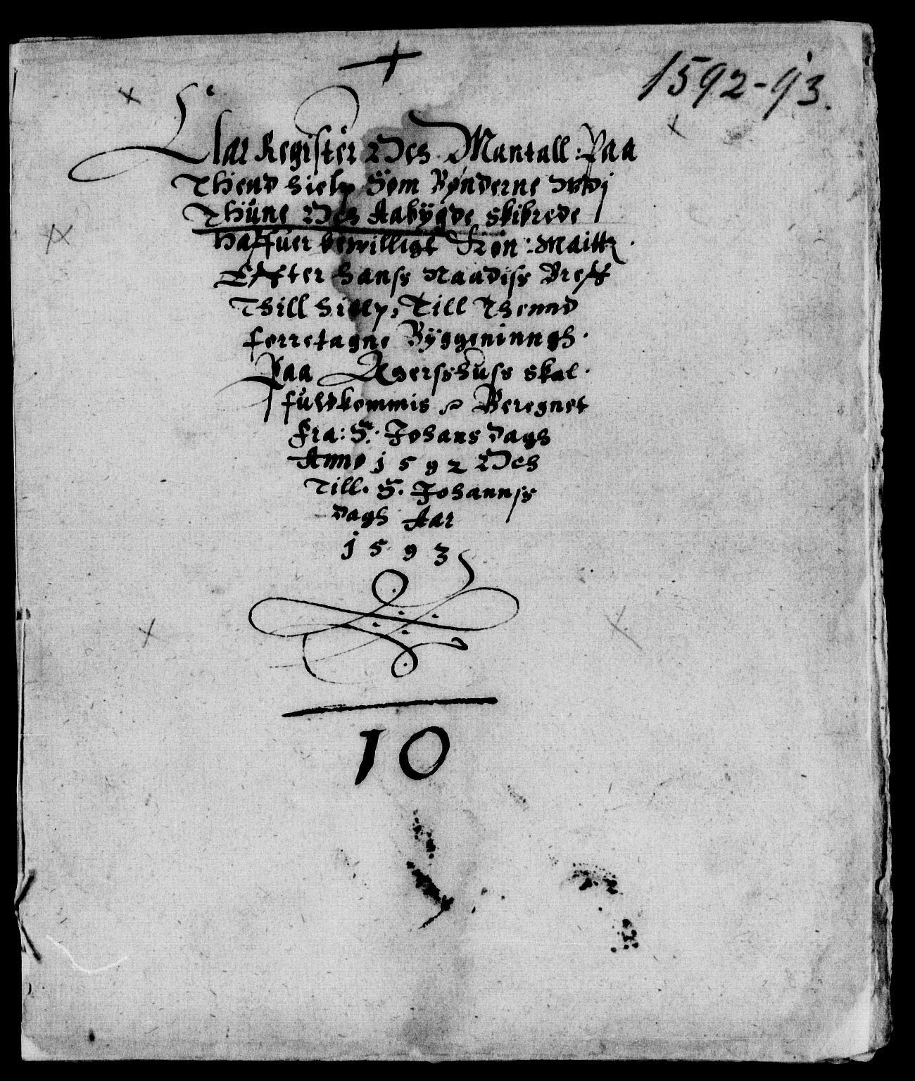 Rentekammeret inntil 1814, Reviderte regnskaper, Lensregnskaper, AV/RA-EA-5023/R/Rb/Rba/L0006: Akershus len, 1593-1594