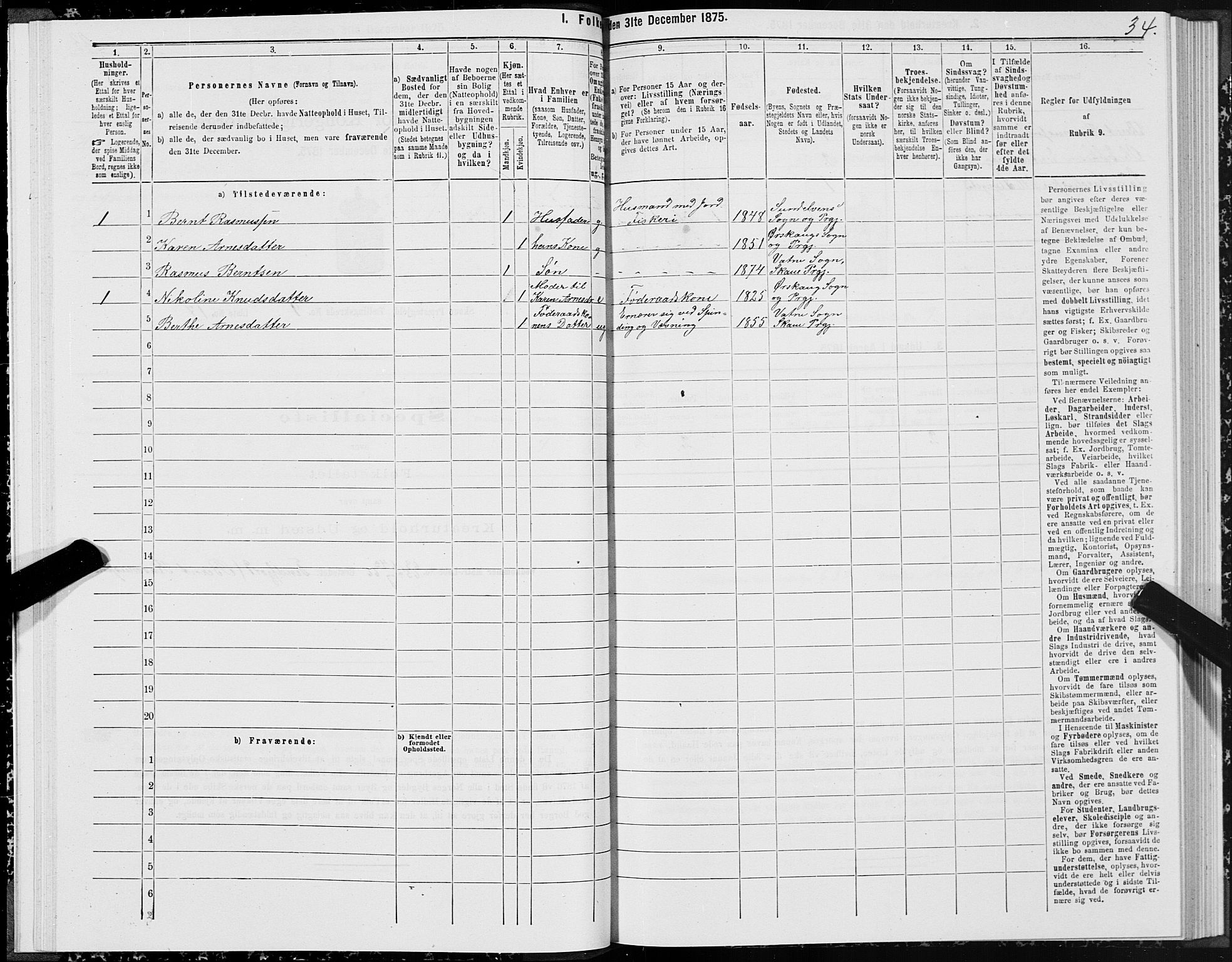SAT, Folketelling 1875 for 1529P Skodje prestegjeld, 1875, s. 3034