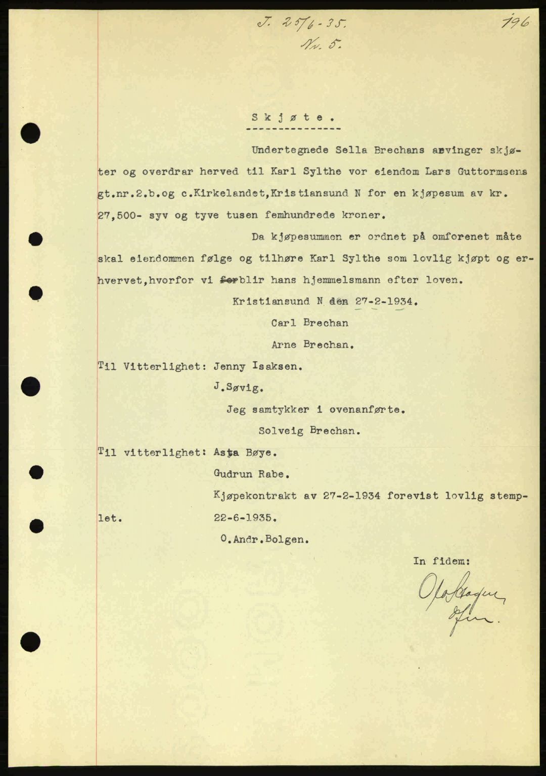 Kristiansund byfogd, SAT/A-4587/A/27: Pantebok nr. 28, 1934-1936, Tingl.dato: 25.06.1935