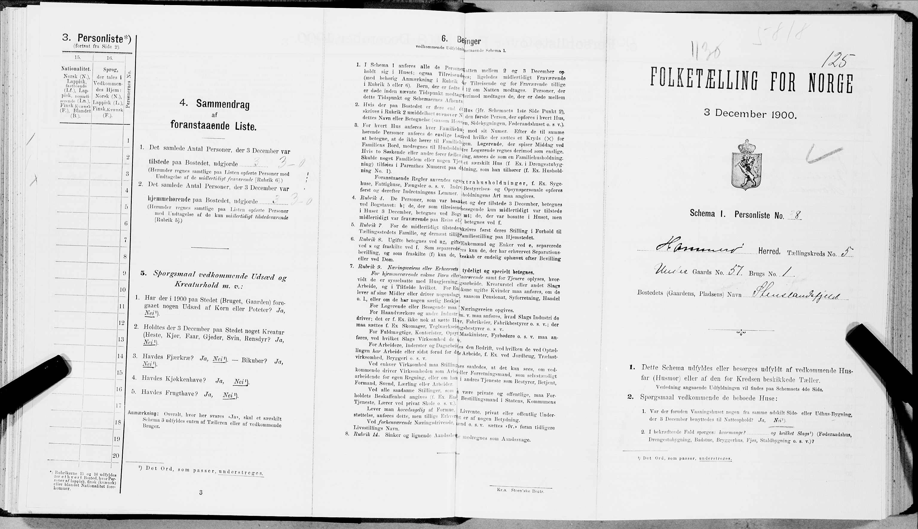 SAT, Folketelling 1900 for 1849 Hamarøy herred, 1900, s. 614