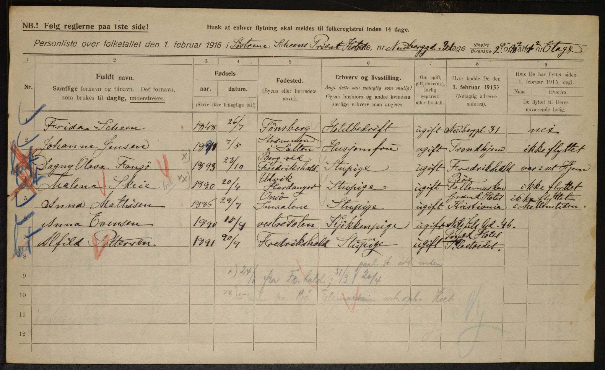 OBA, Kommunal folketelling 1.2.1916 for Kristiania, 1916, s. 71871