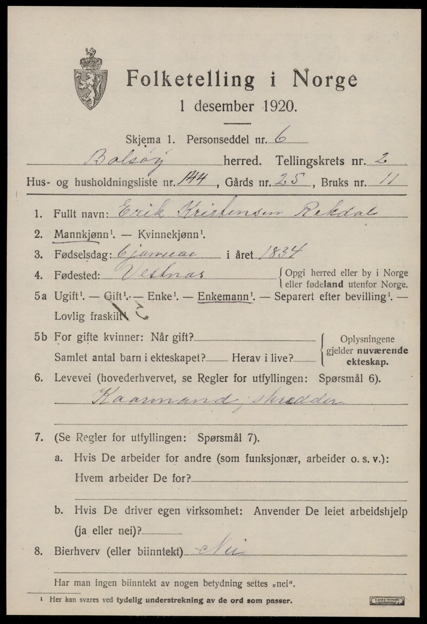 SAT, Folketelling 1920 for 1544 Bolsøy herred, 1920, s. 5327