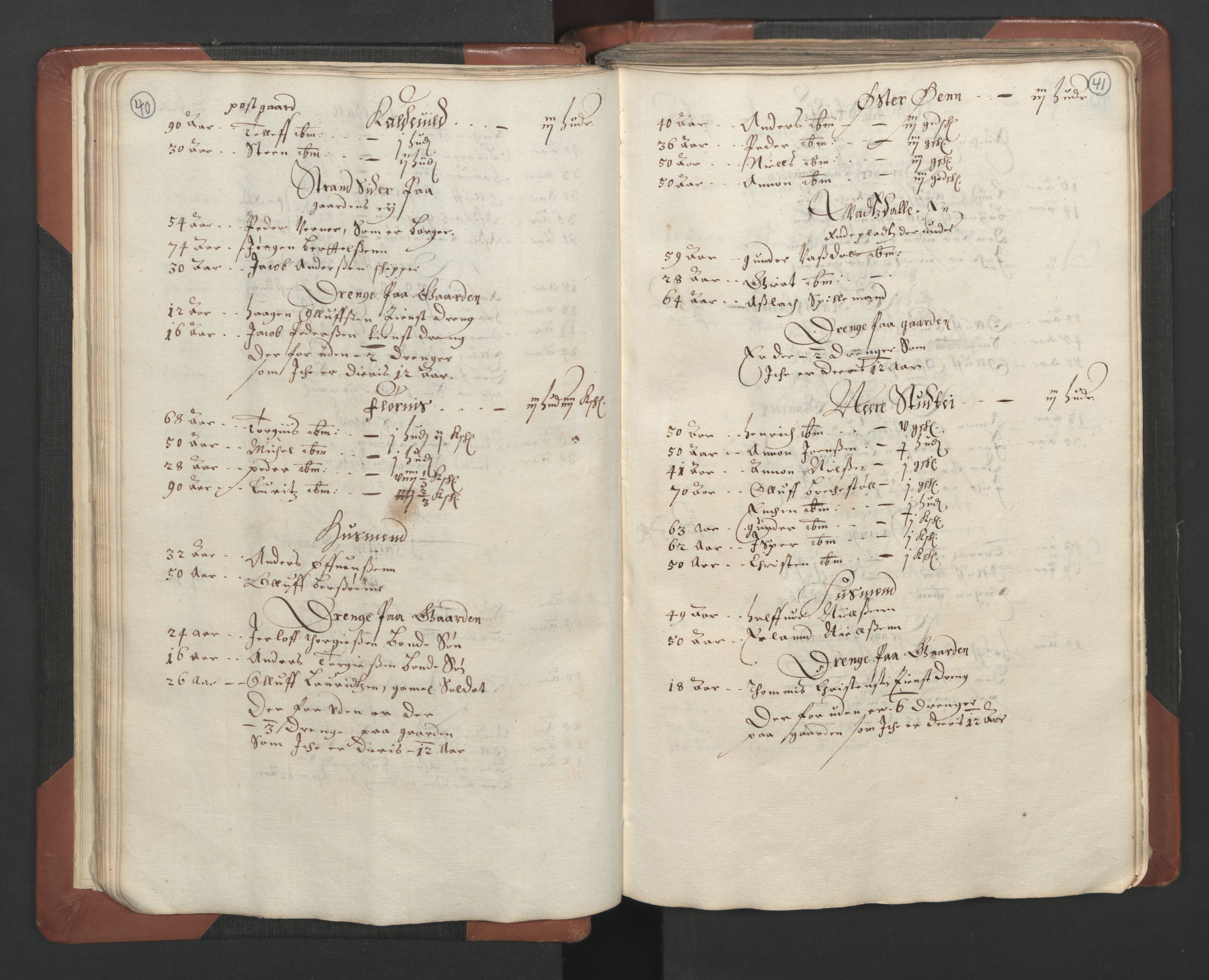 RA, Fogdenes og sorenskrivernes manntall 1664-1666, nr. 7: Nedenes fogderi, 1664-1666, s. 40-41
