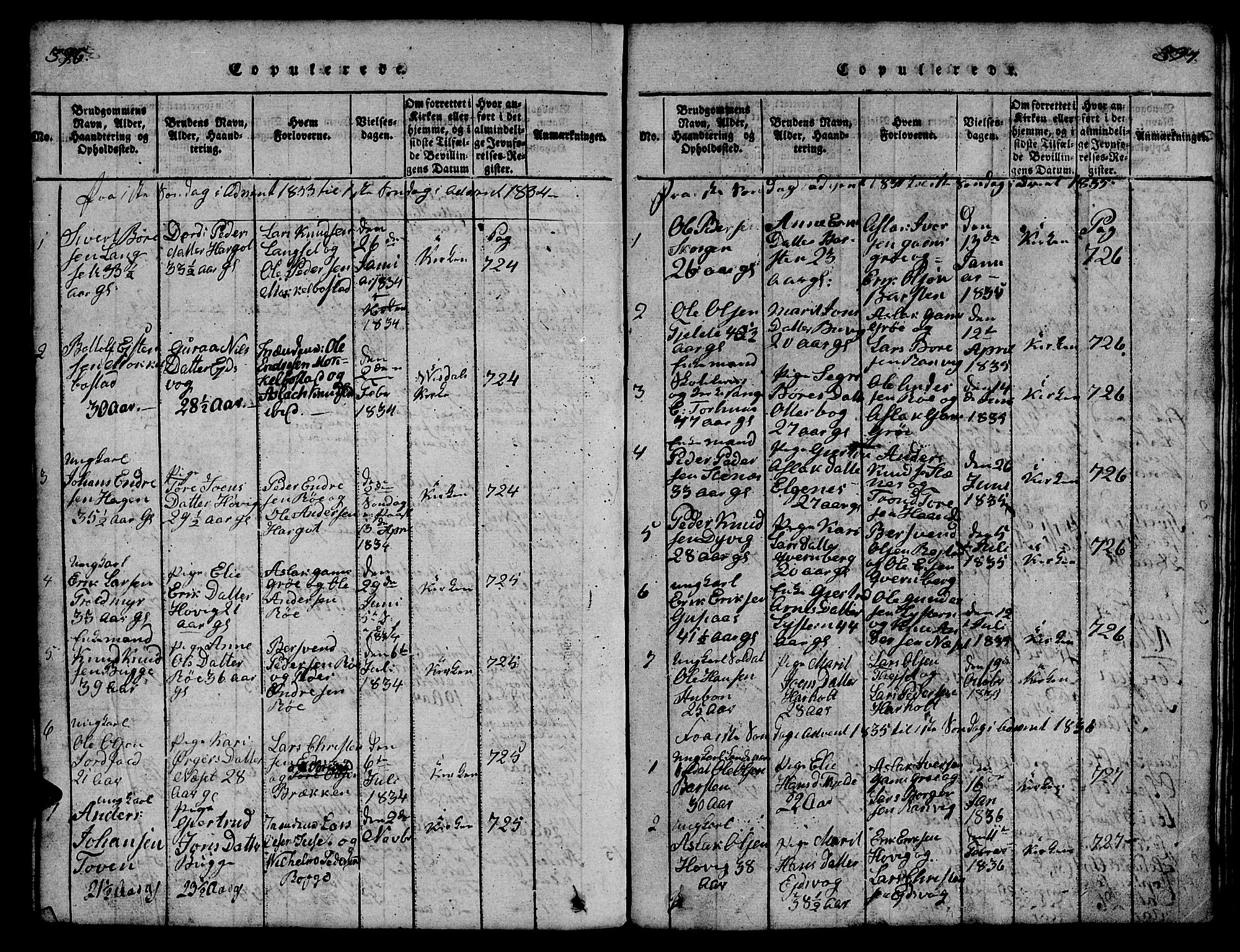 Ministerialprotokoller, klokkerbøker og fødselsregistre - Møre og Romsdal, AV/SAT-A-1454/551/L0629: Klokkerbok nr. 551C01, 1818-1839, s. 396-397