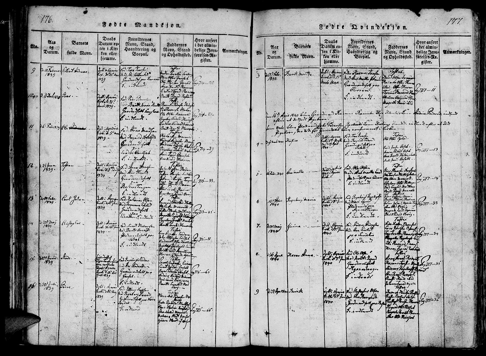 Ministerialprotokoller, klokkerbøker og fødselsregistre - Møre og Romsdal, AV/SAT-A-1454/560/L0718: Ministerialbok nr. 560A02, 1817-1844, s. 176-177