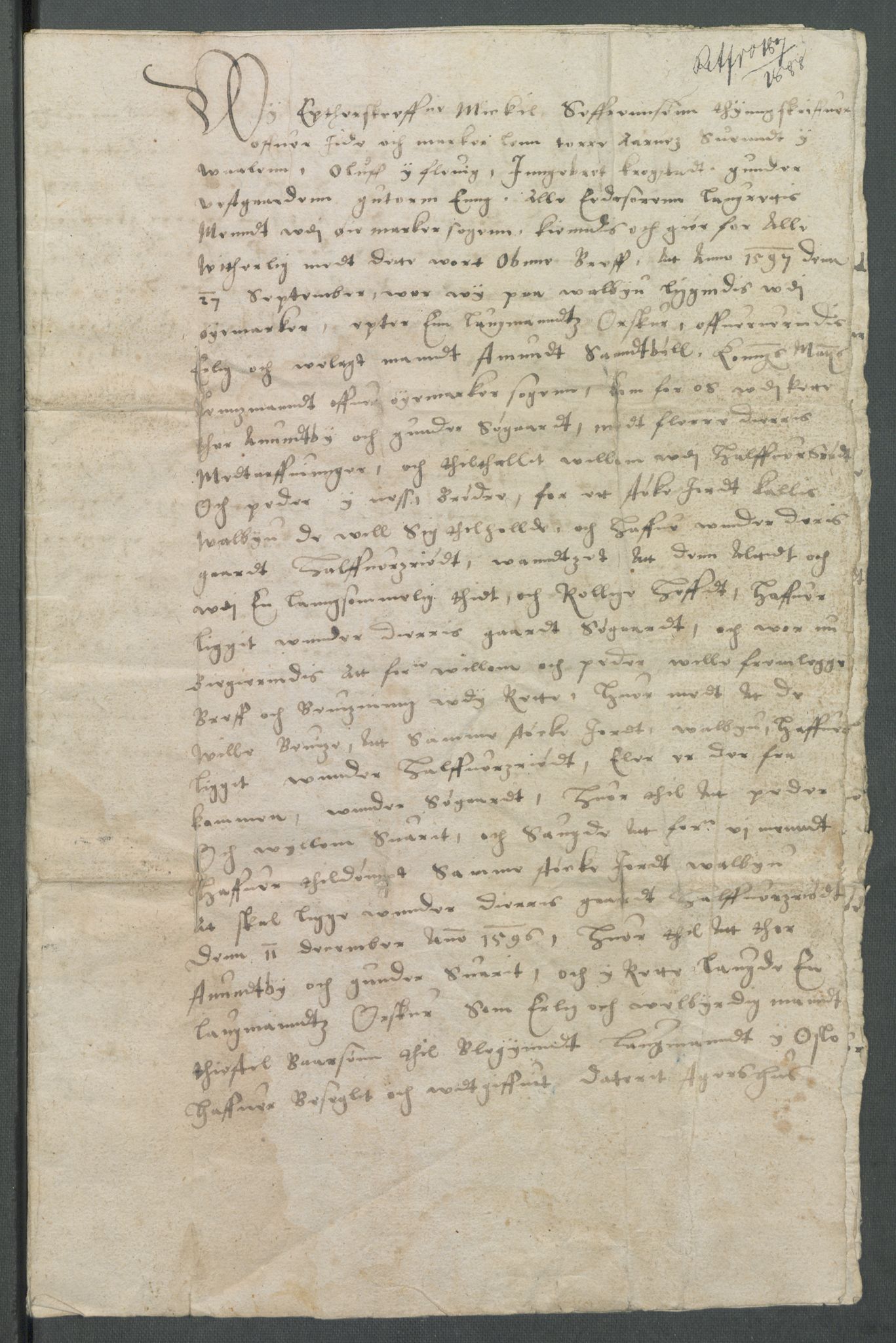 Riksarkivets diplomsamling, AV/RA-EA-5965/F02/L0104: Dokumenter, 1597, s. 21