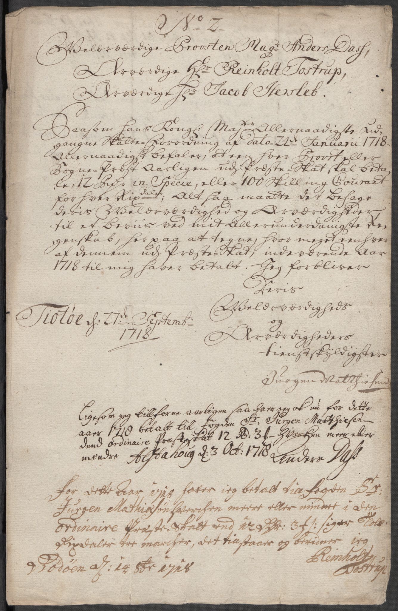 Rentekammeret inntil 1814, Reviderte regnskaper, Fogderegnskap, RA/EA-4092/R65/L4516: Fogderegnskap Helgeland, 1718, s. 99