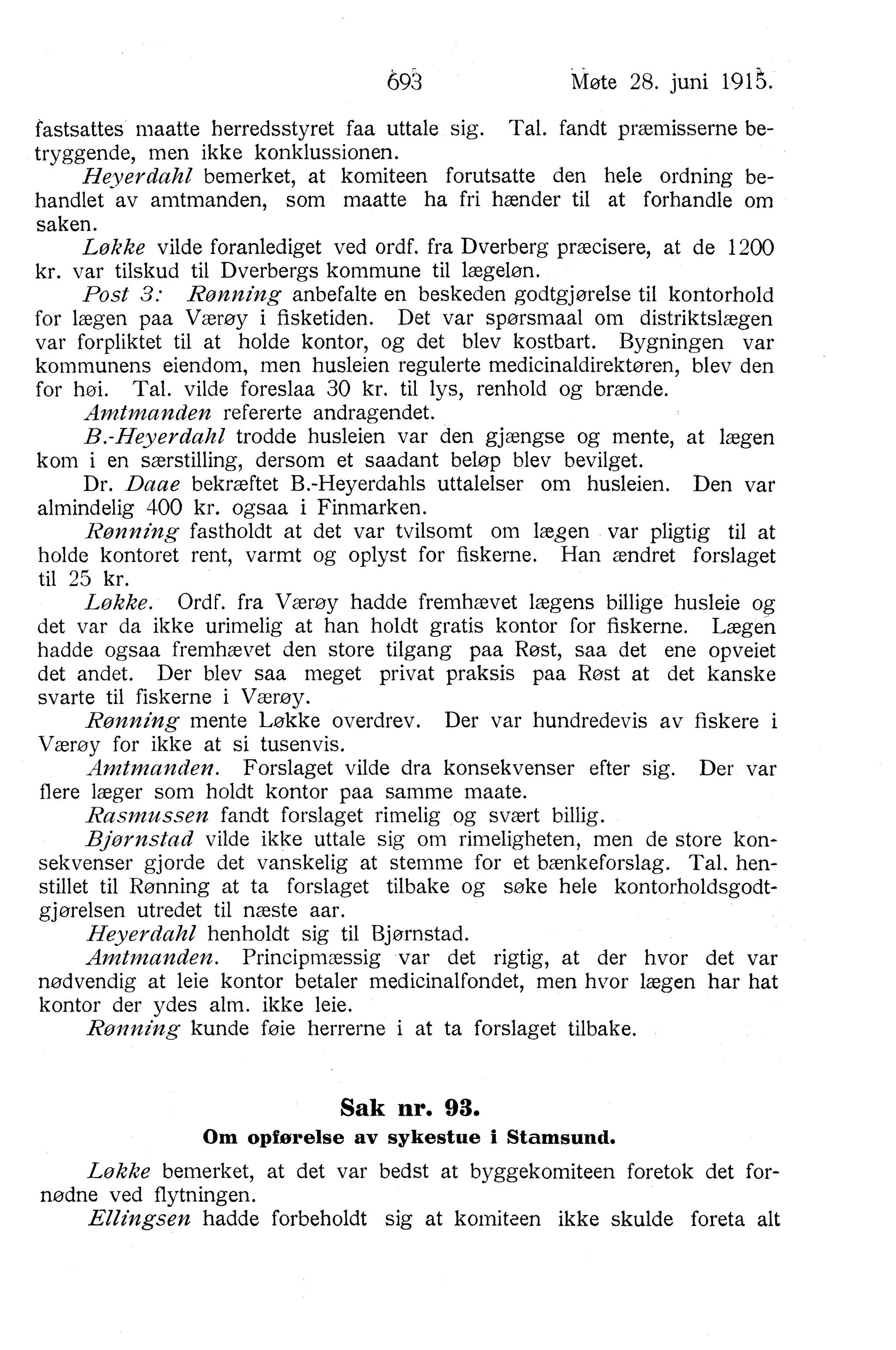 Nordland Fylkeskommune. Fylkestinget, AIN/NFK-17/176/A/Ac/L0038: Fylkestingsforhandlinger 1915, 1915