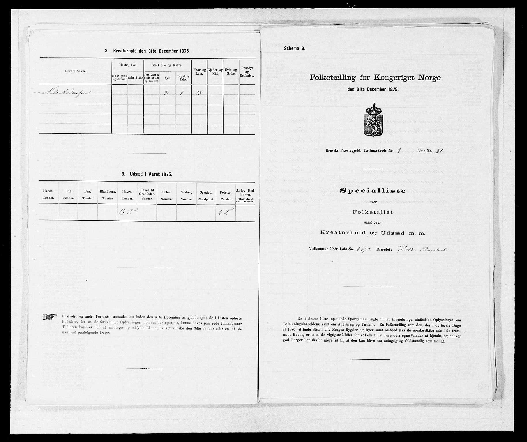 SAB, Folketelling 1875 for 1251P Bruvik prestegjeld, 1875, s. 139