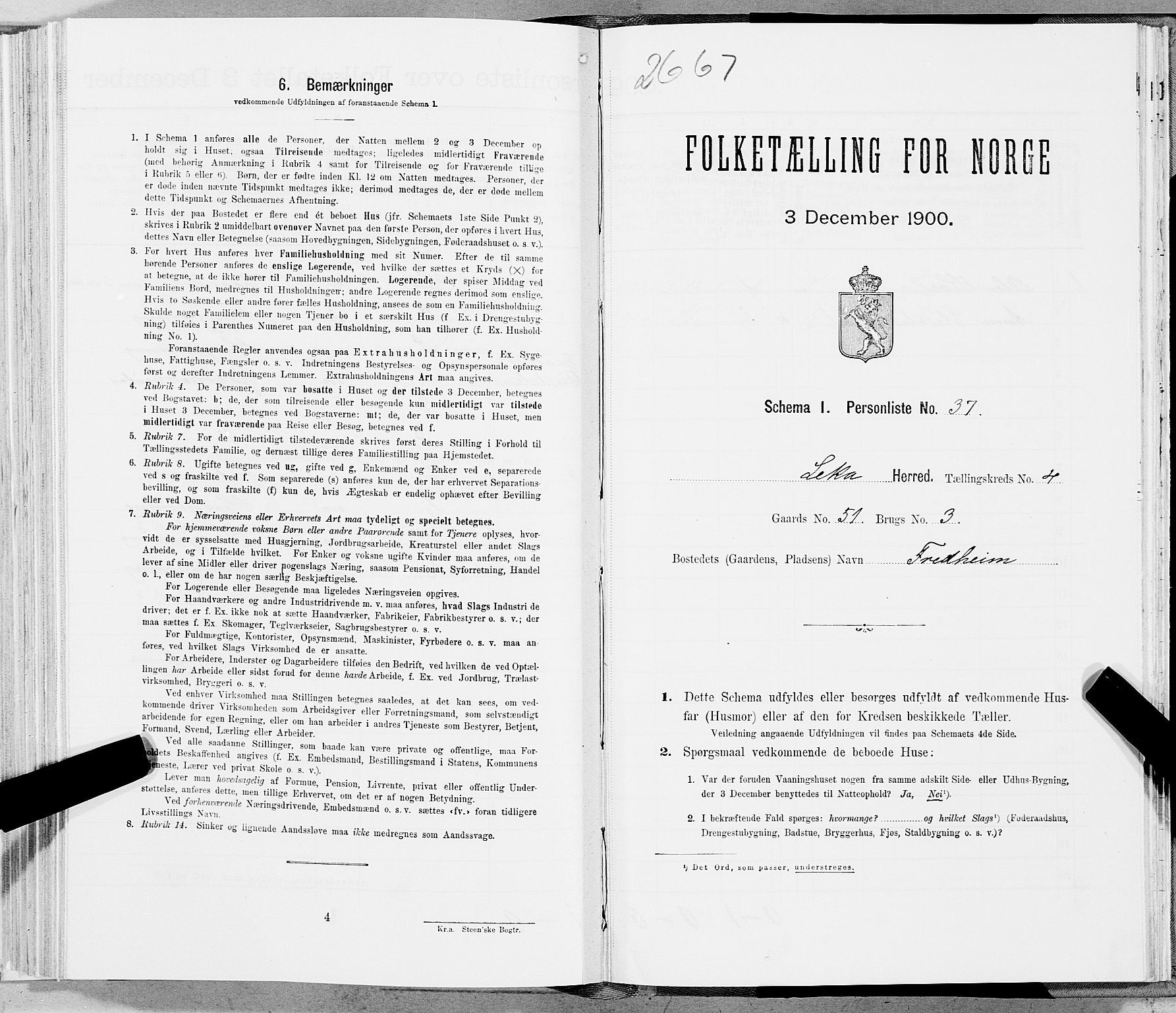 SAT, Folketelling 1900 for 1755 Leka herred, 1900, s. 832