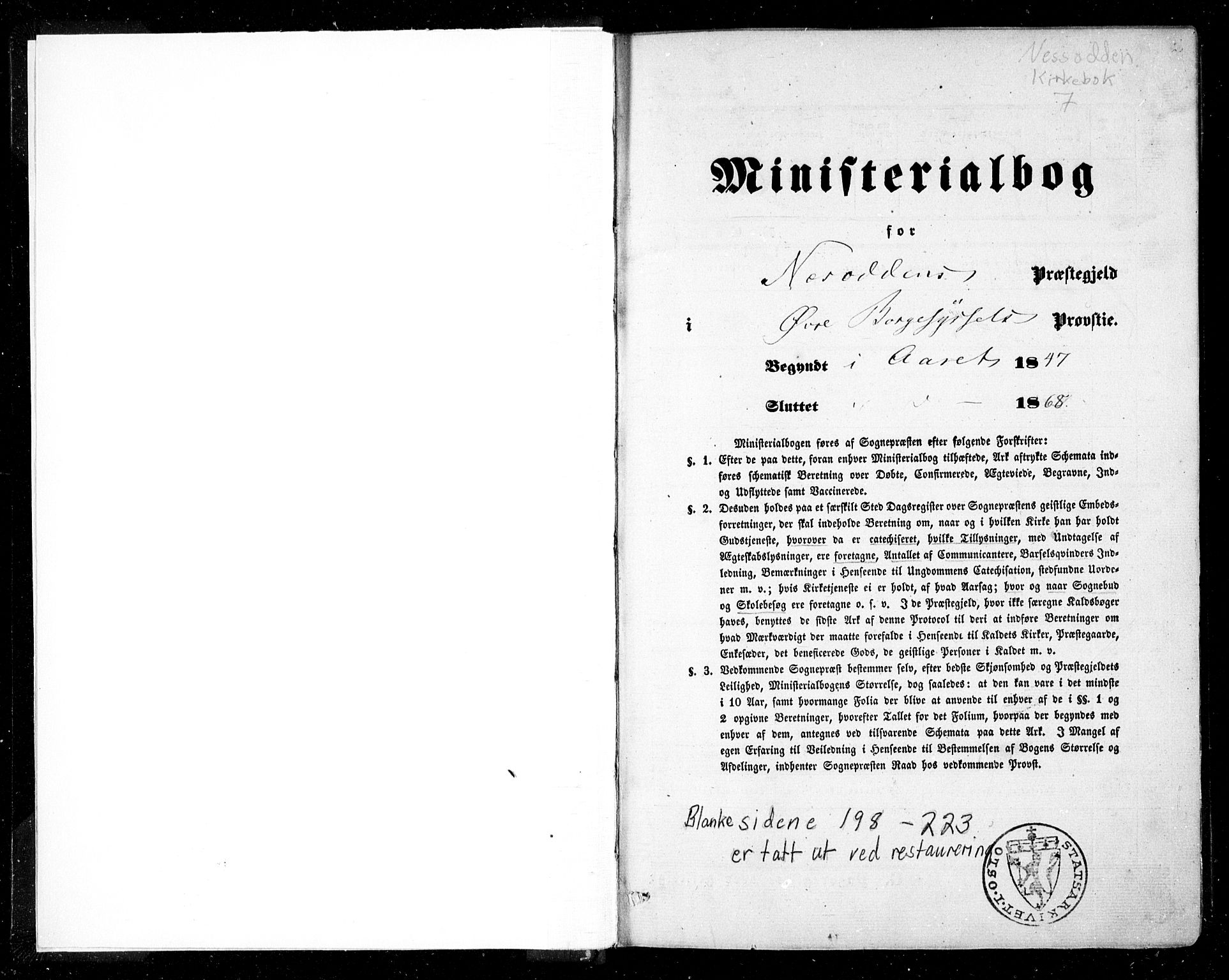 Nesodden prestekontor Kirkebøker, SAO/A-10013/F/Fa/L0007: Ministerialbok nr. I 7, 1848-1868
