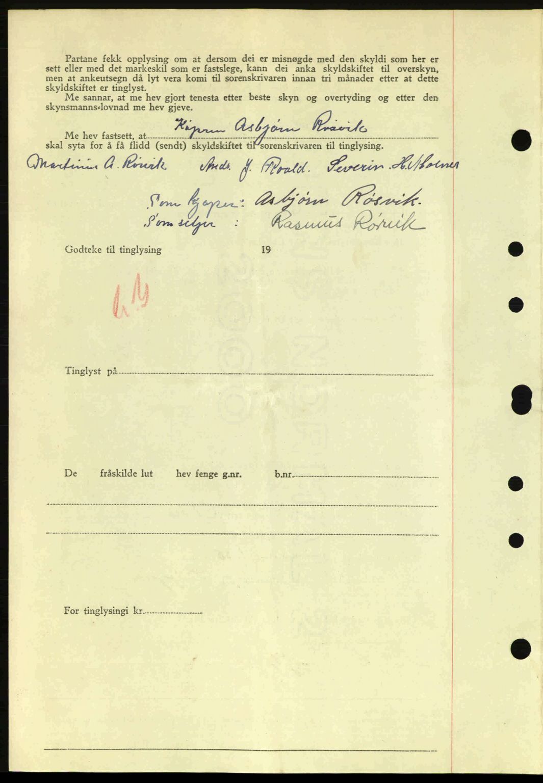 Nordre Sunnmøre sorenskriveri, AV/SAT-A-0006/1/2/2C/2Ca: Pantebok nr. A20a, 1945-1945, Dagboknr: 905/1945