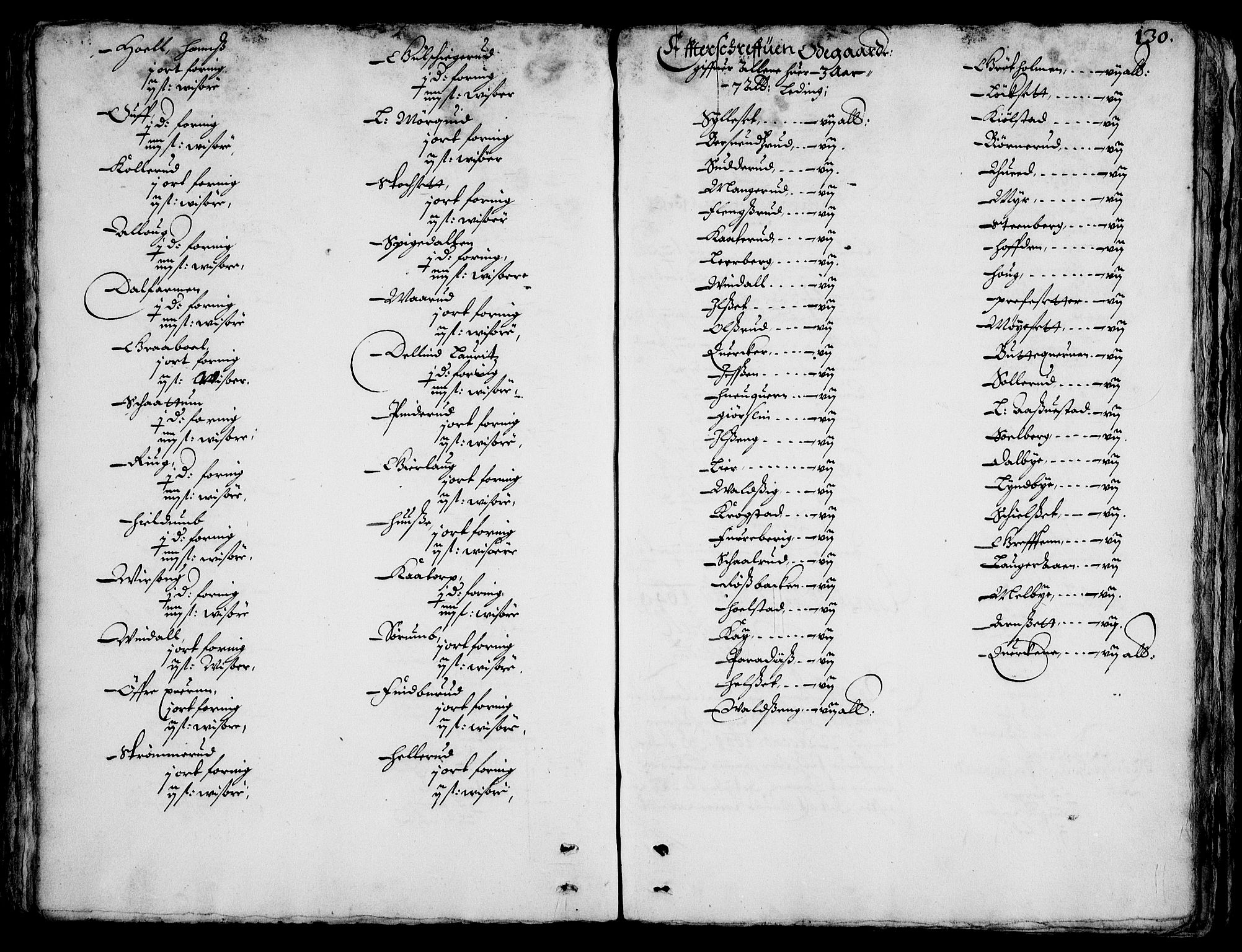 Rentekammeret inntil 1814, Realistisk ordnet avdeling, RA/EA-4070/On/L0001/0002: Statens gods / [Jj 2]: Jordebok og forklaring over atkomstene til Hannibal Sehesteds gods, 1651, s. 129b-130a