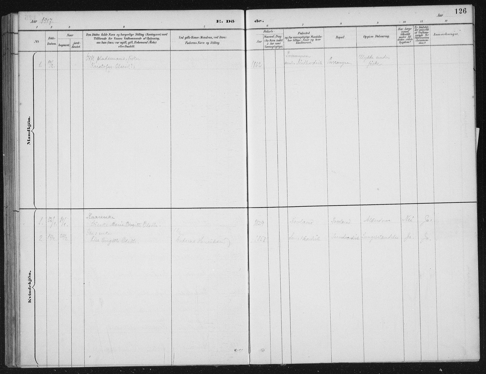 Kinn sokneprestembete, SAB/A-80801/H/Haa/Haae/L0001: Ministerialbok nr. E 1, 1890-1916, s. 126