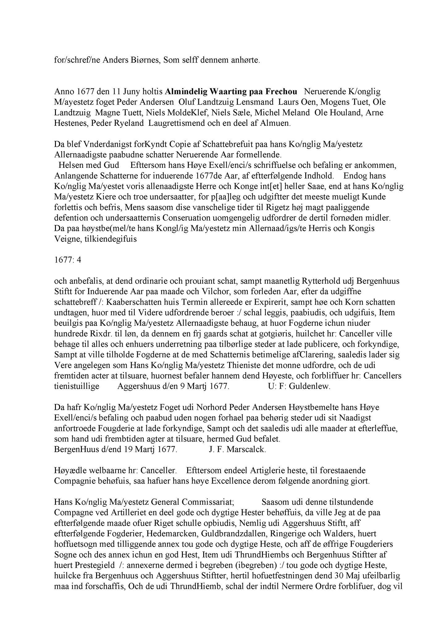 Samling av fulltekstavskrifter, SAB/FULLTEKST/A/12/0118: Nordhordland sorenskriveri, tingbok nr. A 16, 1677