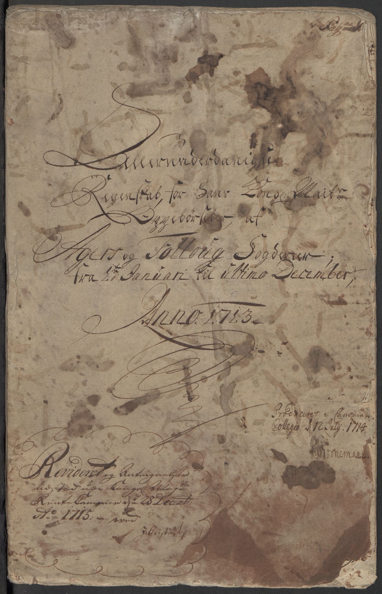 Rentekammeret inntil 1814, Reviderte regnskaper, Fogderegnskap, RA/EA-4092/R10/L0451: Fogderegnskap Aker og Follo, 1713-1714, s. 3
