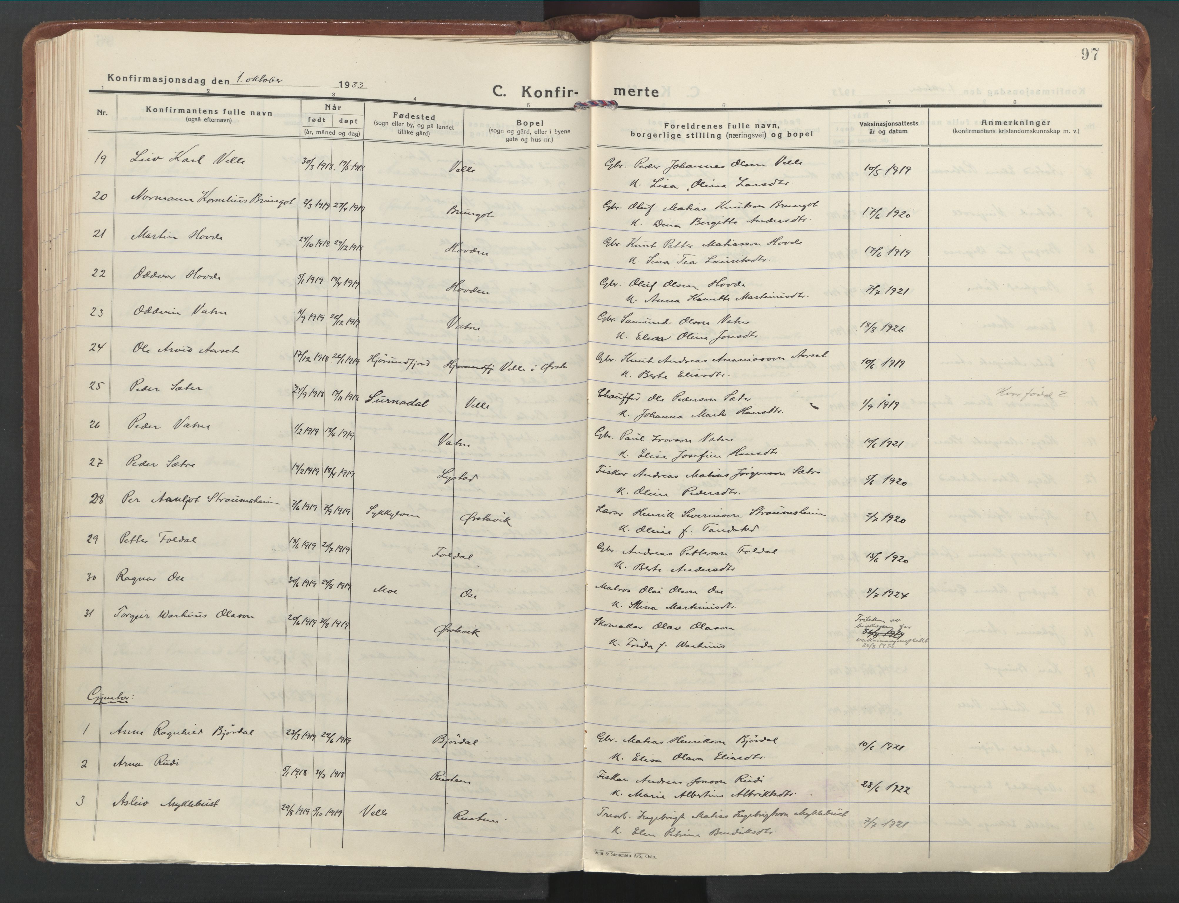 Ministerialprotokoller, klokkerbøker og fødselsregistre - Møre og Romsdal, AV/SAT-A-1454/513/L0181: Ministerialbok nr. 513A08, 1930-1943, s. 97