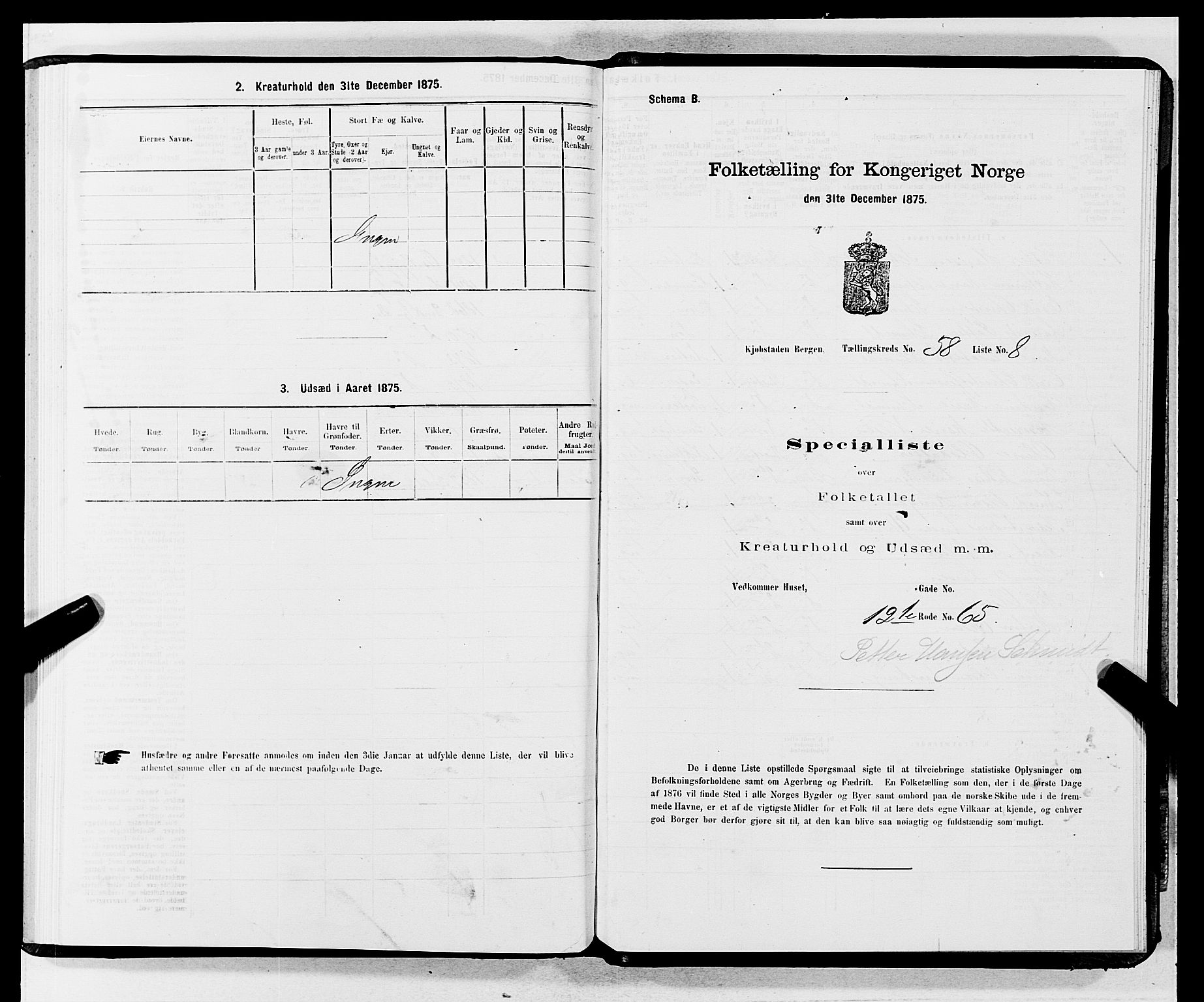 SAB, Folketelling 1875 for 1301 Bergen kjøpstad, 1875, s. 3072