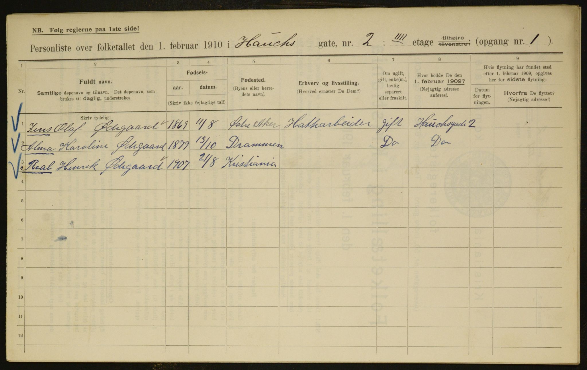 OBA, Kommunal folketelling 1.2.1910 for Kristiania, 1910, s. 33239