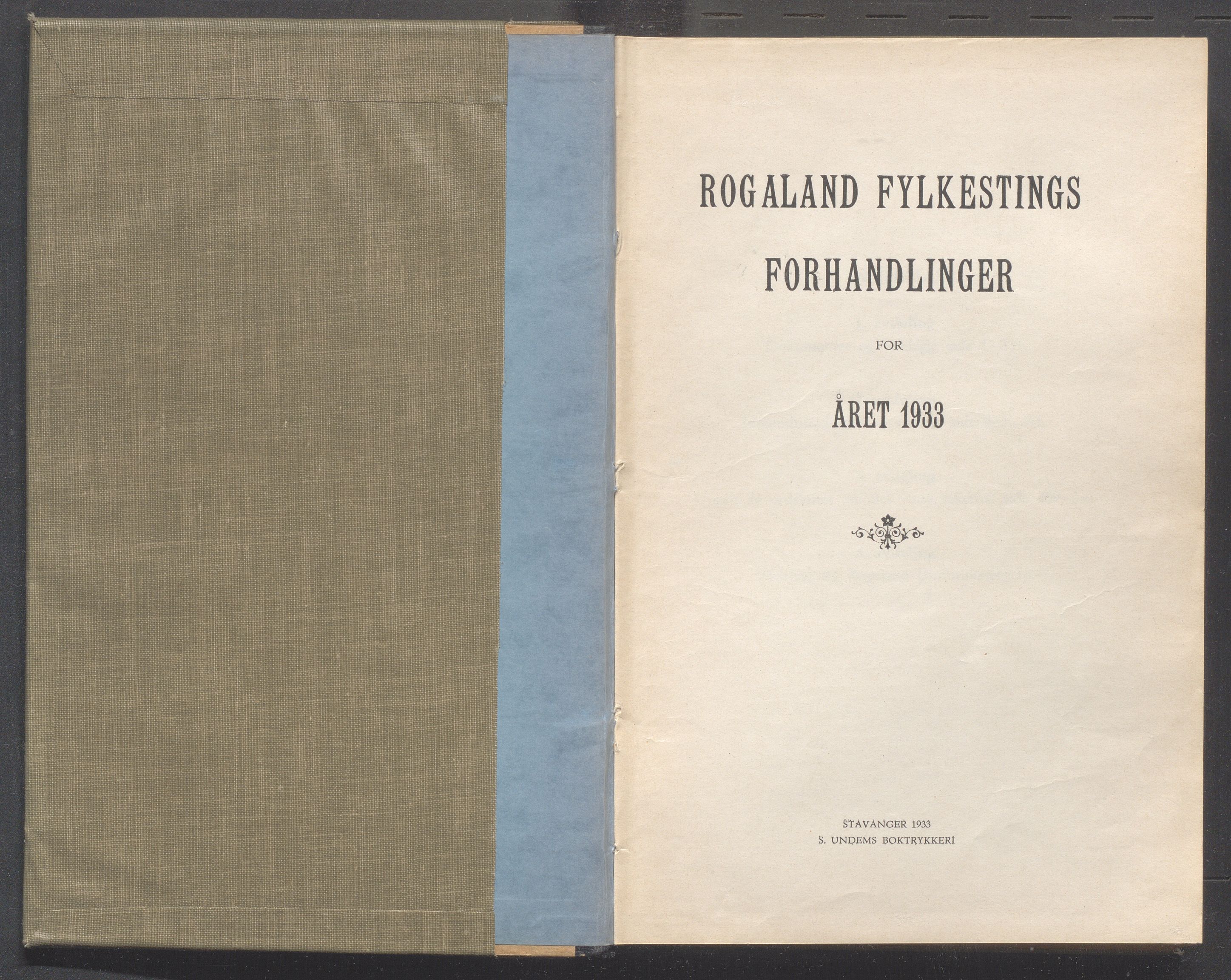 Rogaland fylkeskommune - Fylkesrådmannen , IKAR/A-900/A/Aa/Aaa/L0052: Møtebok , 1933