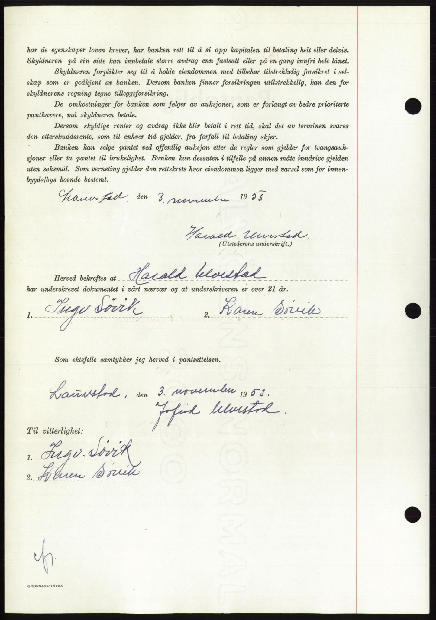 Søre Sunnmøre sorenskriveri, AV/SAT-A-4122/1/2/2C/L0124: Pantebok nr. 12B, 1953-1954, Dagboknr: 2757/1953