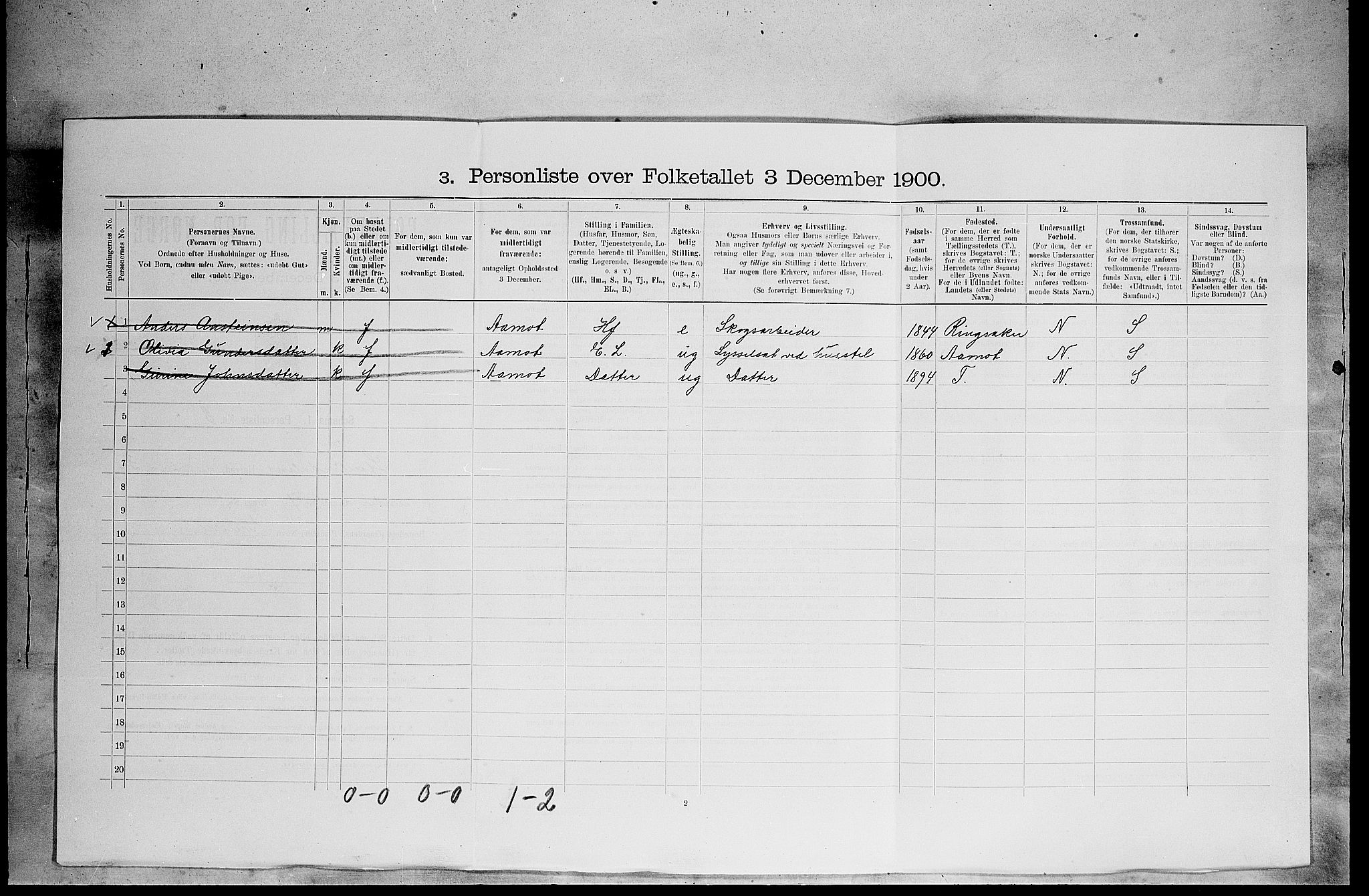 SAH, Folketelling 1900 for 0430 Stor-Elvdal herred, 1900, s. 293