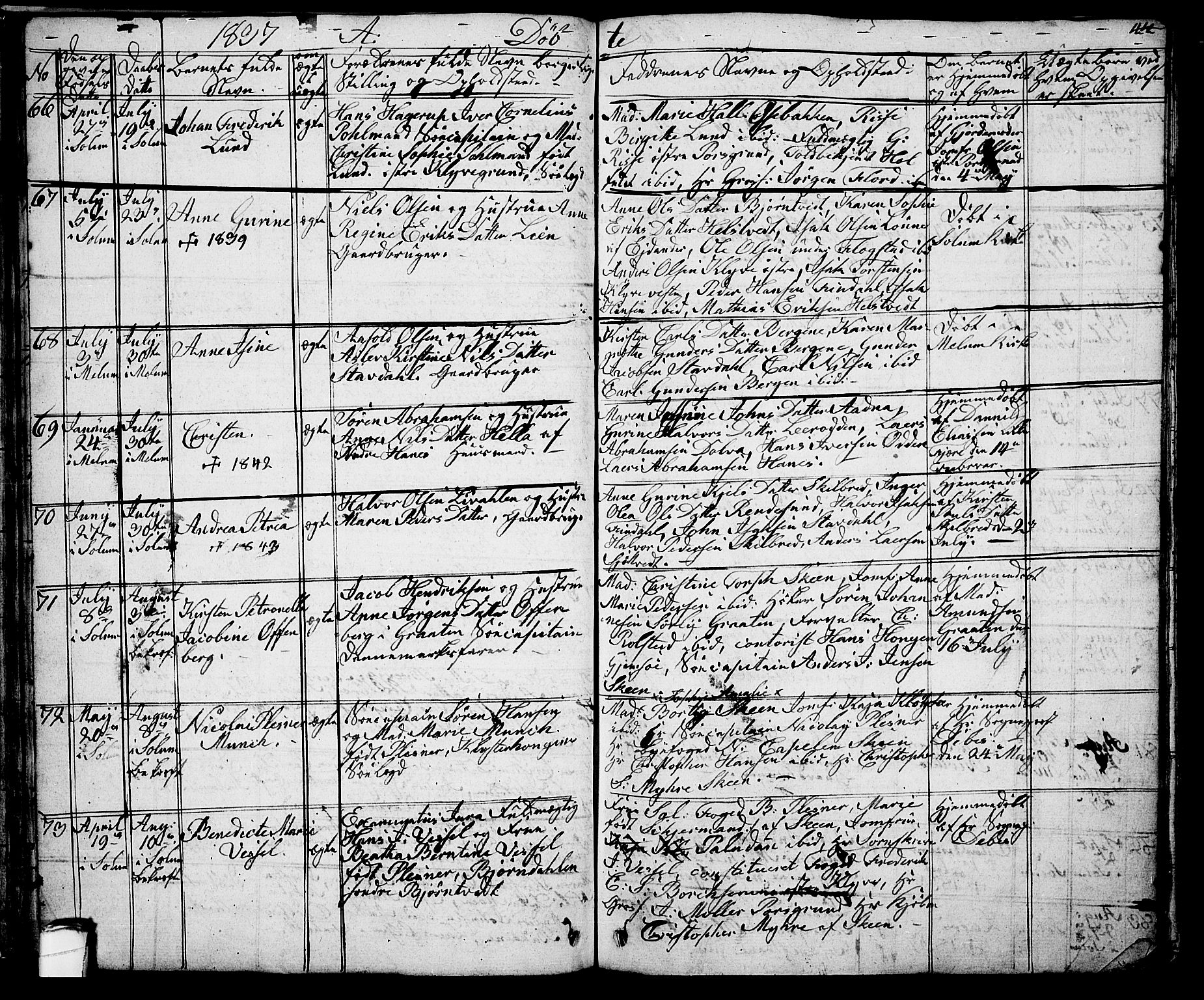 Solum kirkebøker, AV/SAKO-A-306/G/Ga/L0002: Klokkerbok nr. I 2, 1834-1848, s. 44