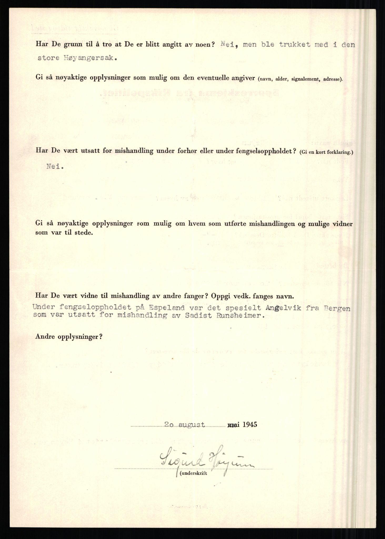 Rikspolitisjefen, AV/RA-S-1560/L/L0007: Heen, Erik C. - Iversen, Trygve, 1940-1945, s. 908