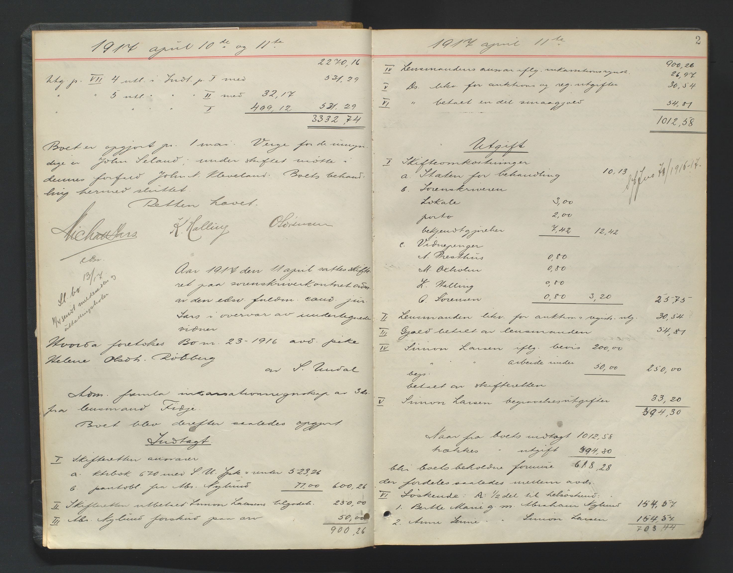 Mandal sorenskriveri, SAK/1221-0005/001/H/Hc/L0099: Skifteutlodningsprotokoll nr 8, 1917-1923, s. 2