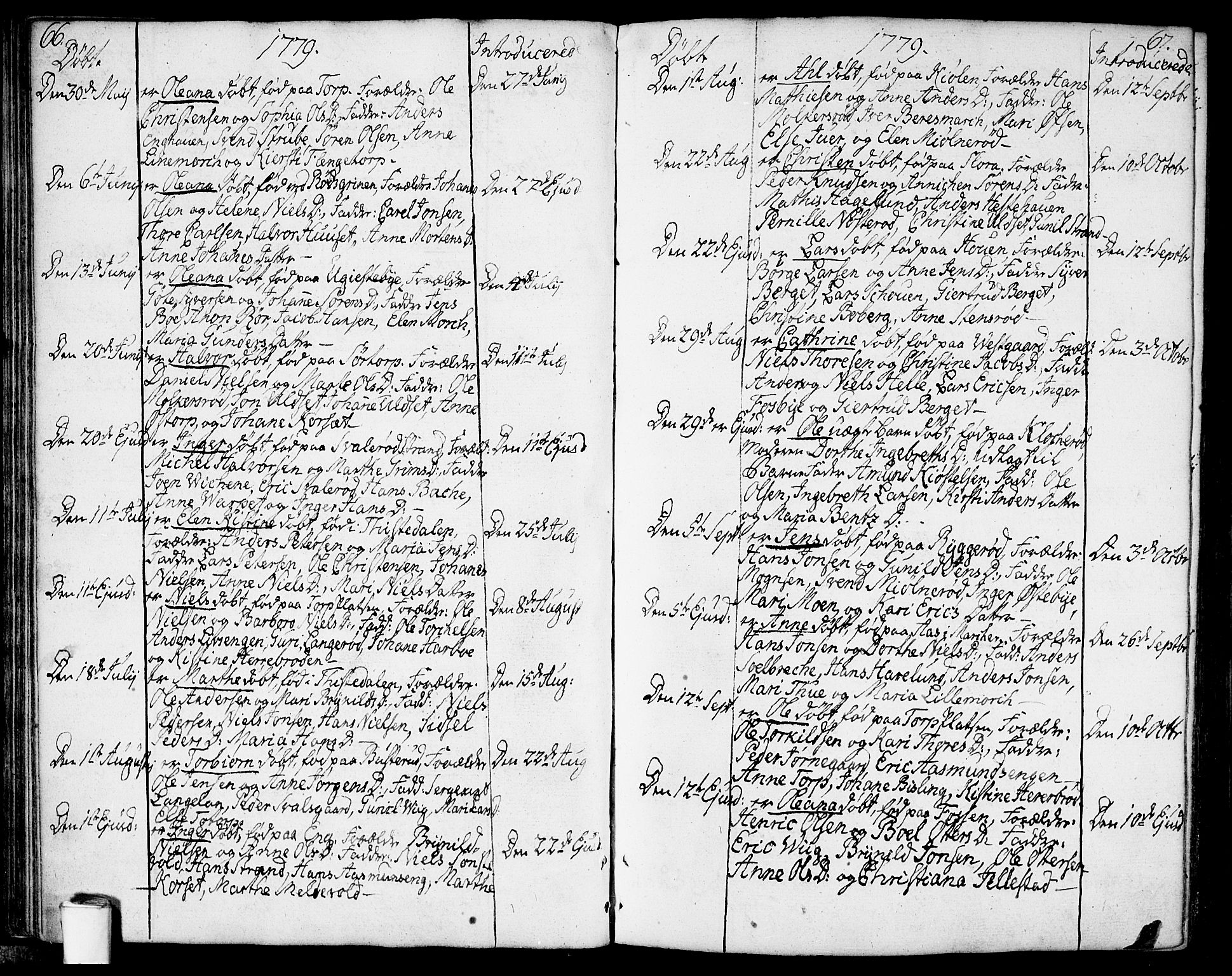 Berg prestekontor Kirkebøker, AV/SAO-A-10902/F/Fa/L0001: Ministerialbok nr. I 1, 1770-1814, s. 66-67