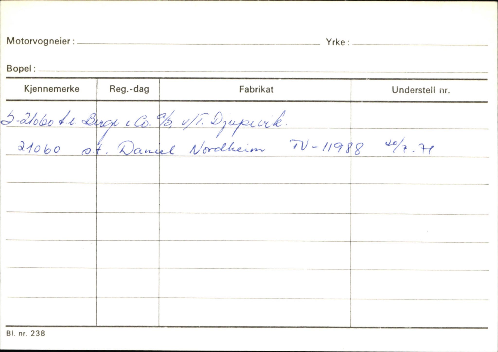 Statens vegvesen, Sogn og Fjordane vegkontor, SAB/A-5301/4/F/L0130: Eigarregister Eid T-Å. Høyanger A-O, 1945-1975, s. 952