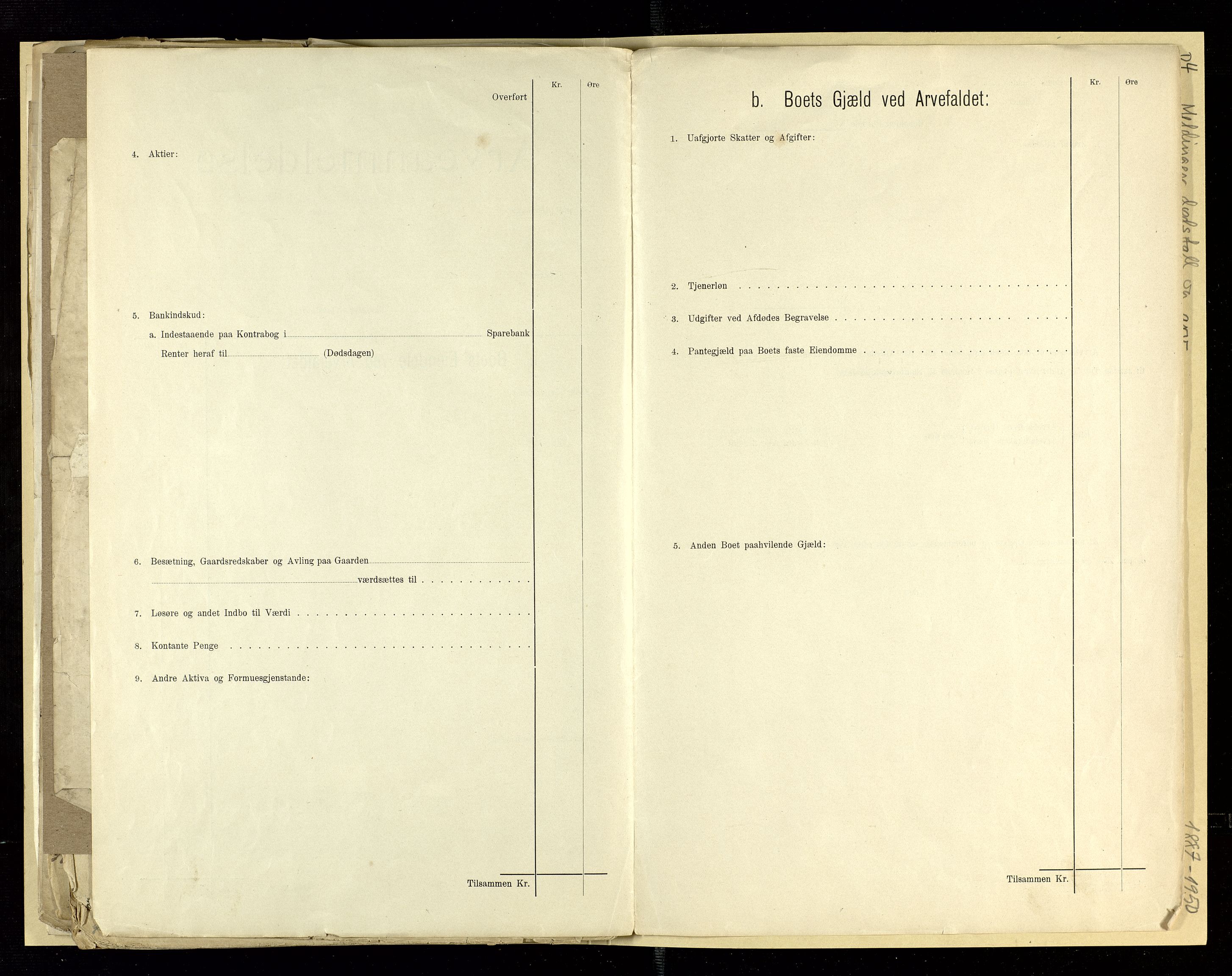 Åseral lensmannskontor, AV/SAK-1241-0055/F/Fe/L0001/0004: Dødsfallsprotokoller / Meldinger om dødsfall og arv, 1887-1950